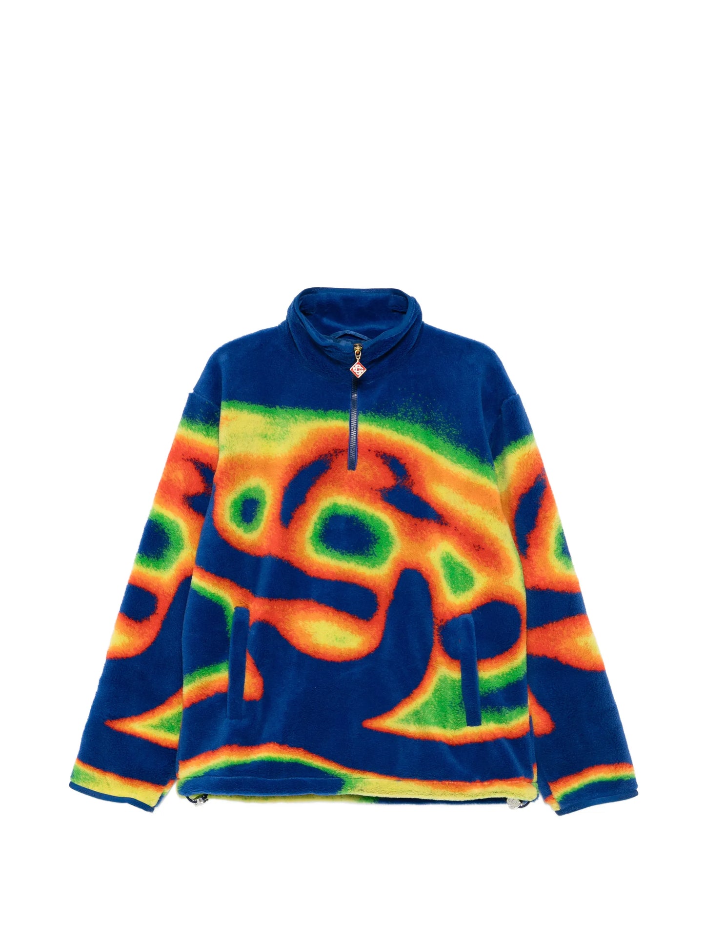 zip abstract fleece sweatshirt