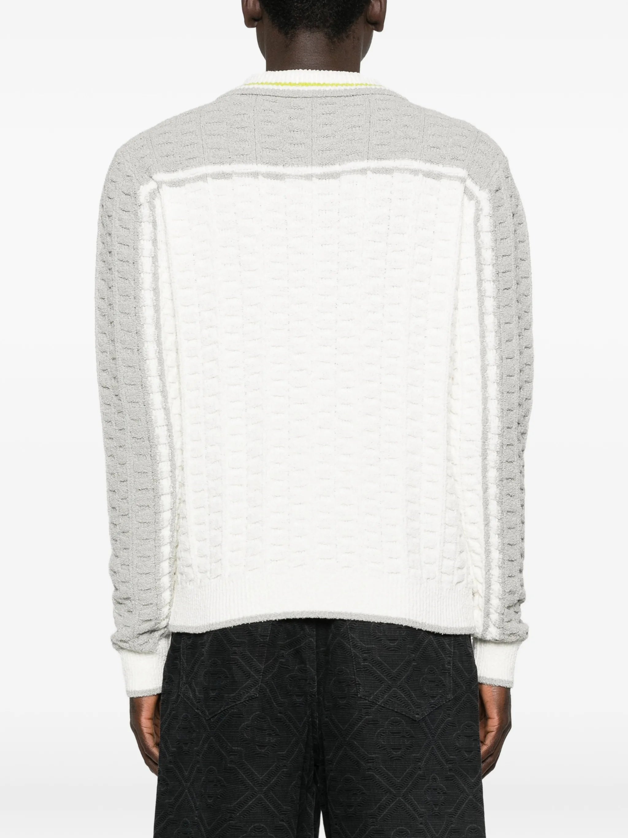 long-sleeve boucle polo shirt