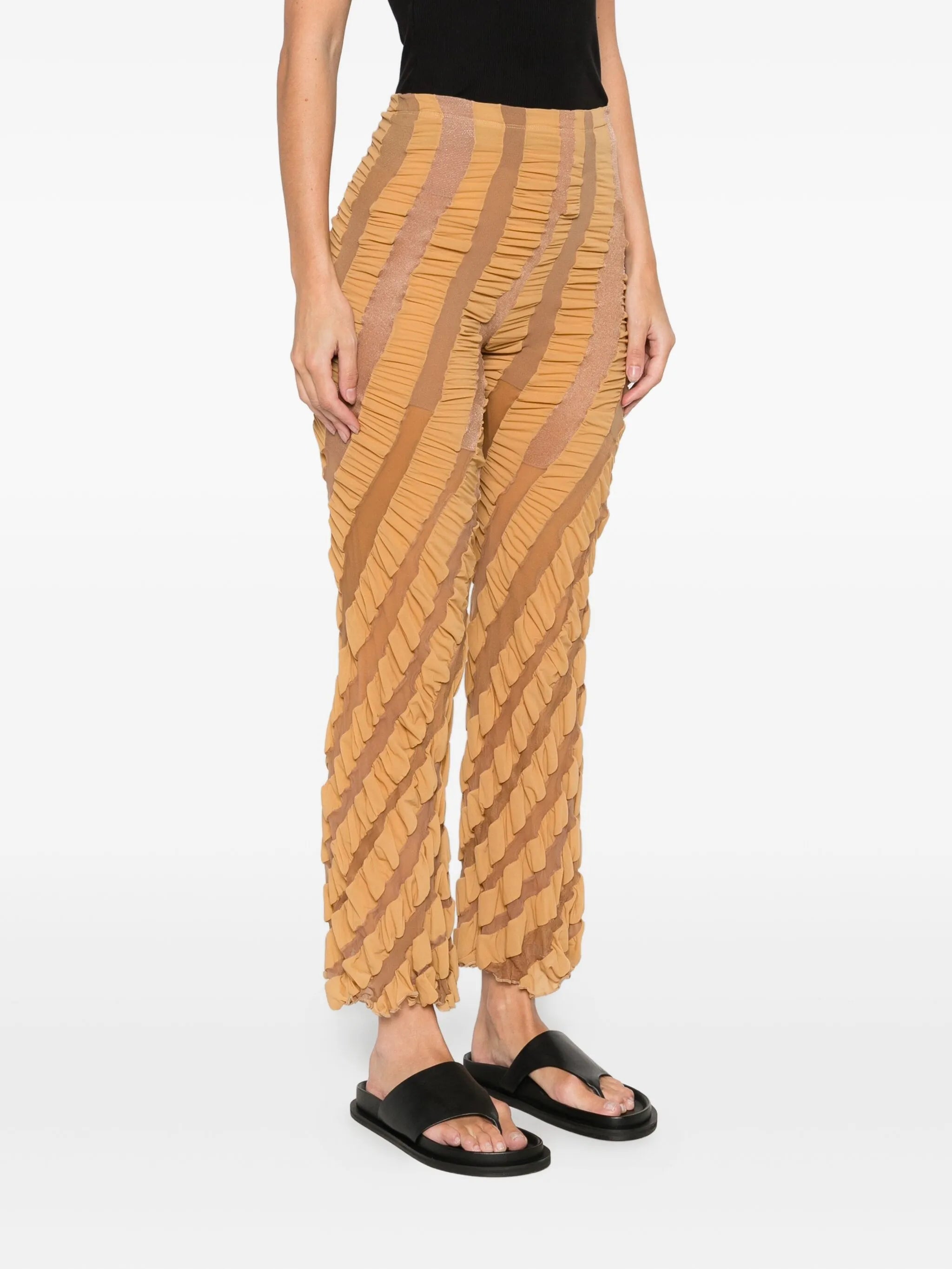 twisted ruffled trousers