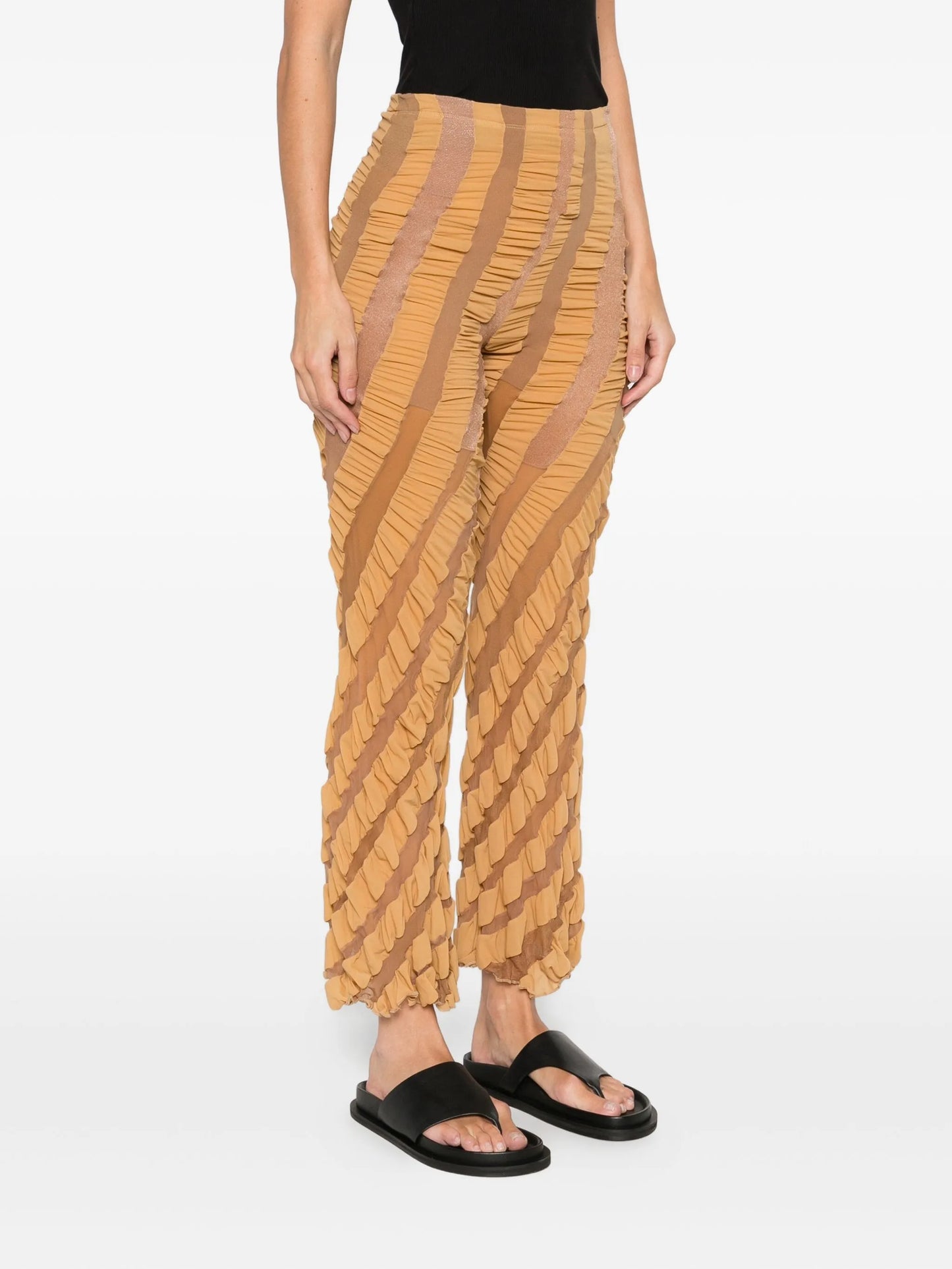 twisted ruffled trousers