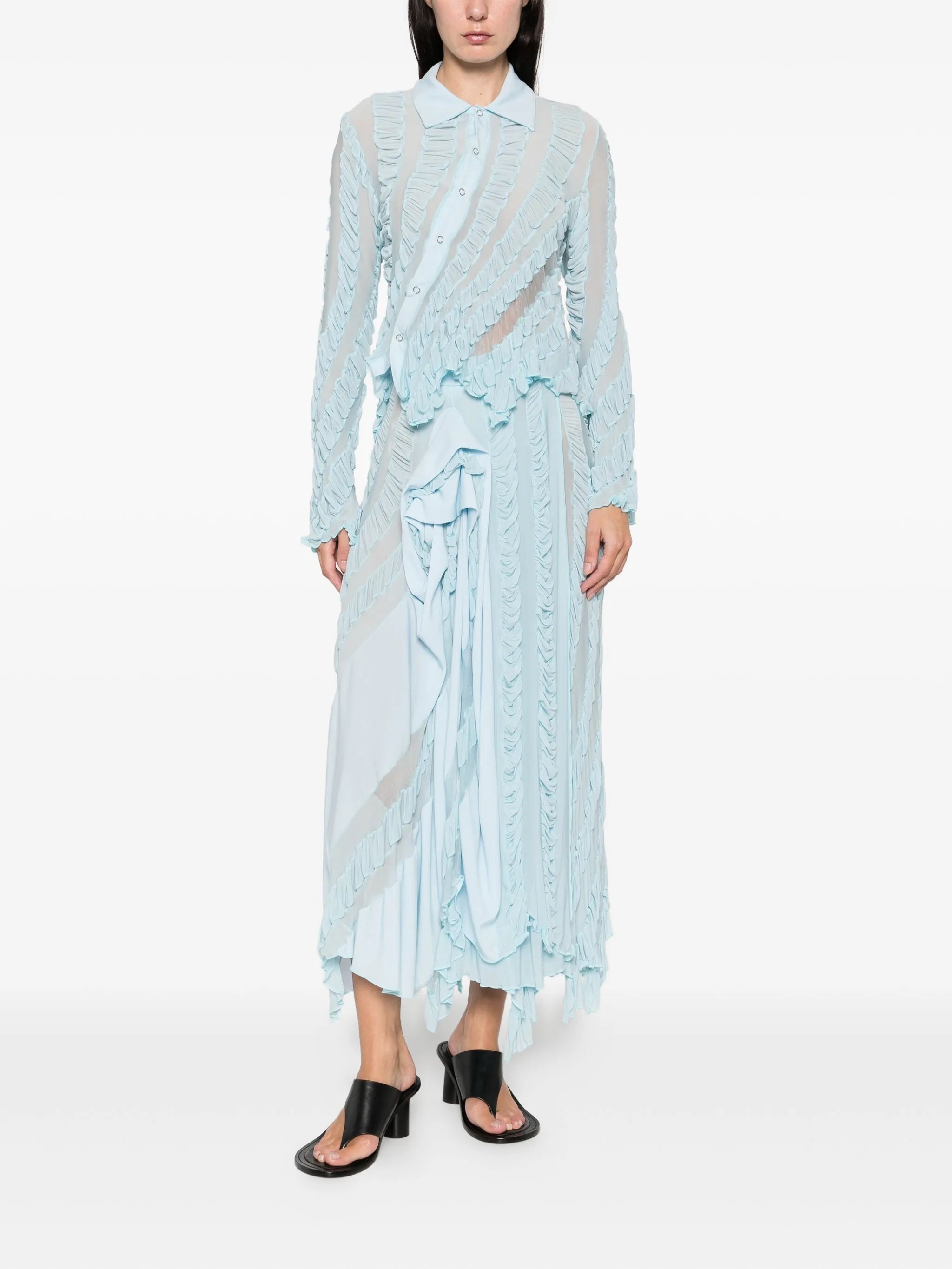 twisted ruffled shirt