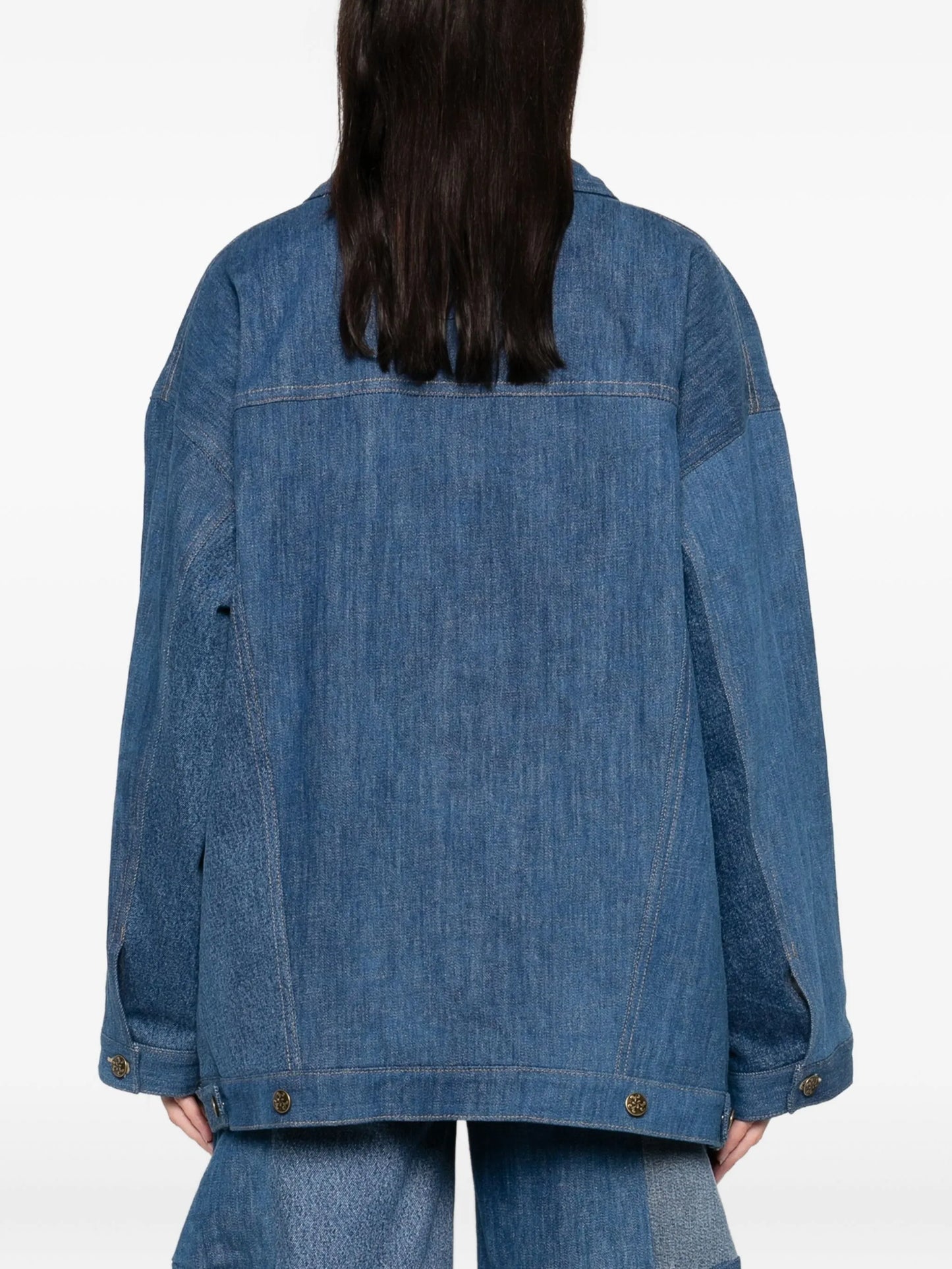 rose-detail button-fastening jacket