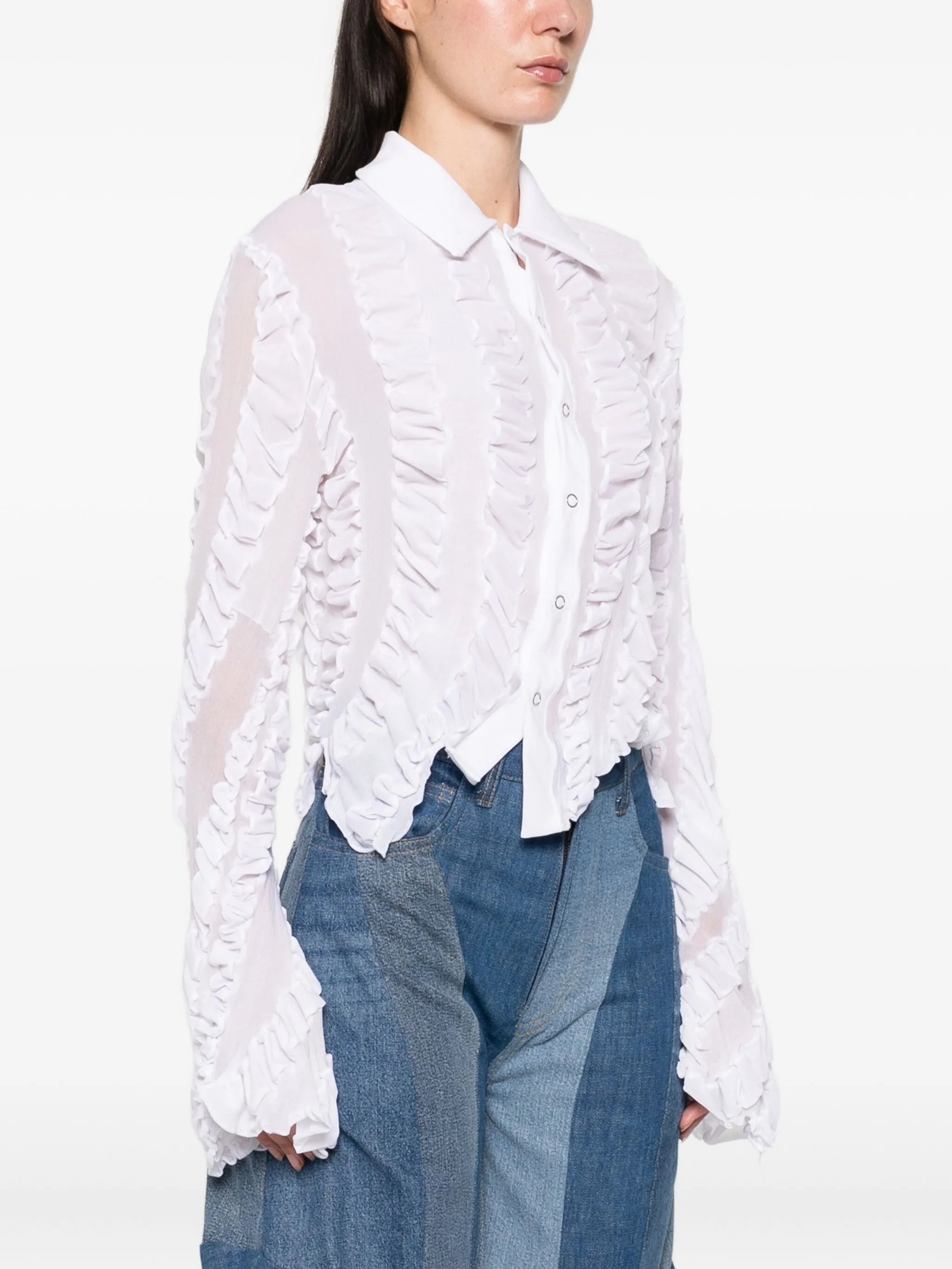 twisted ruffled shirt