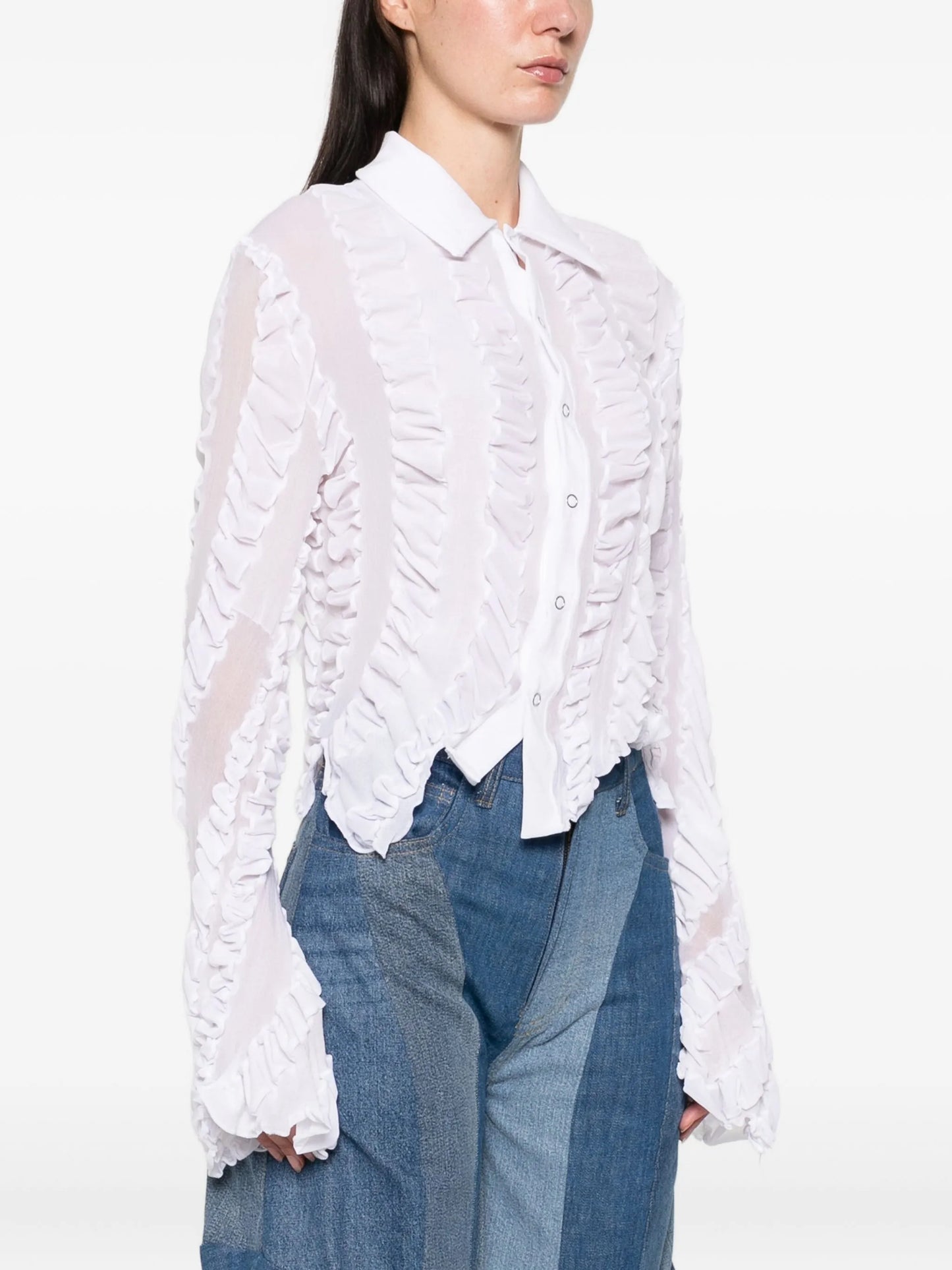 twisted ruffled shirt