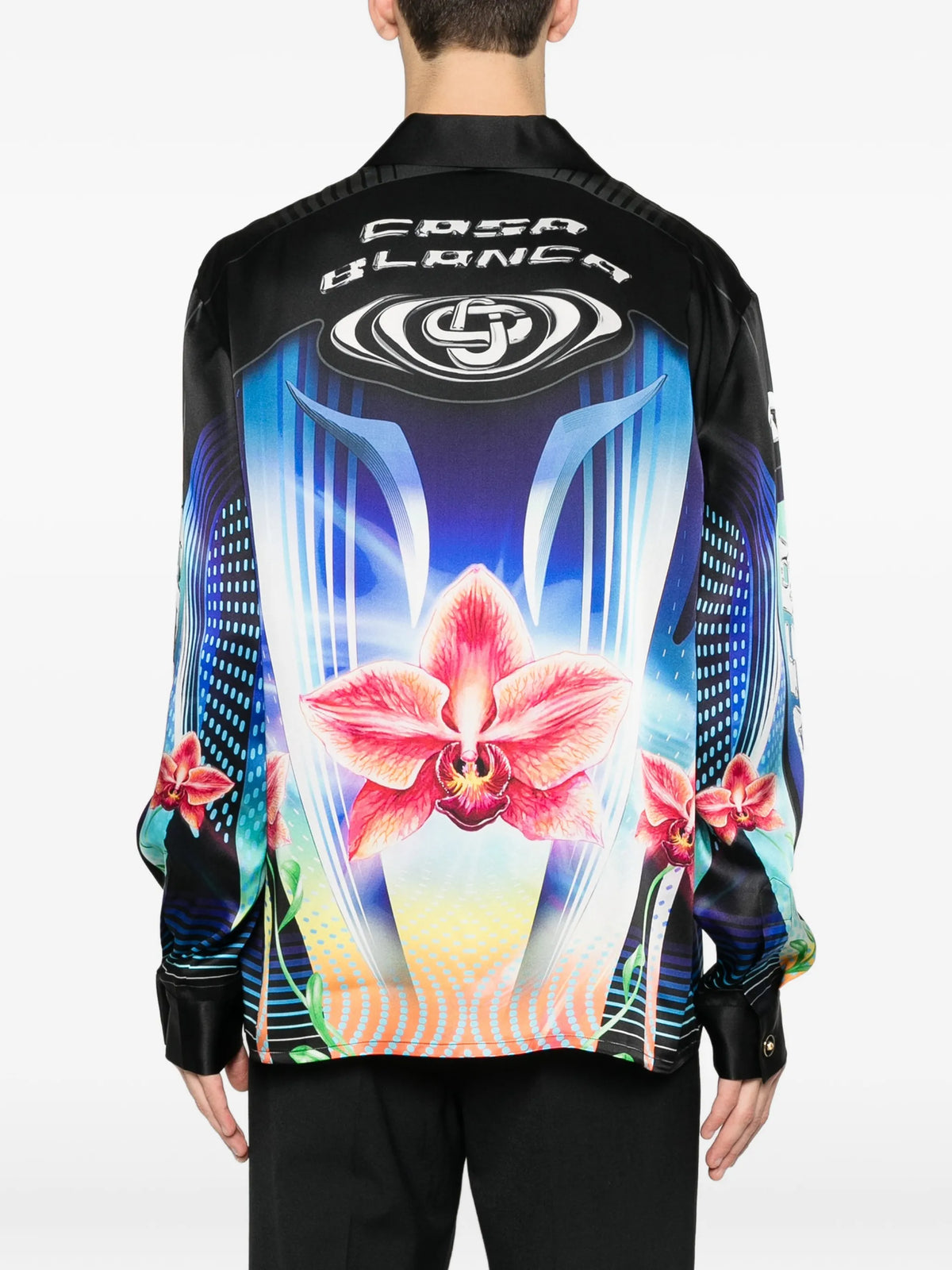 Orchid Racer long sleeve silk shirt