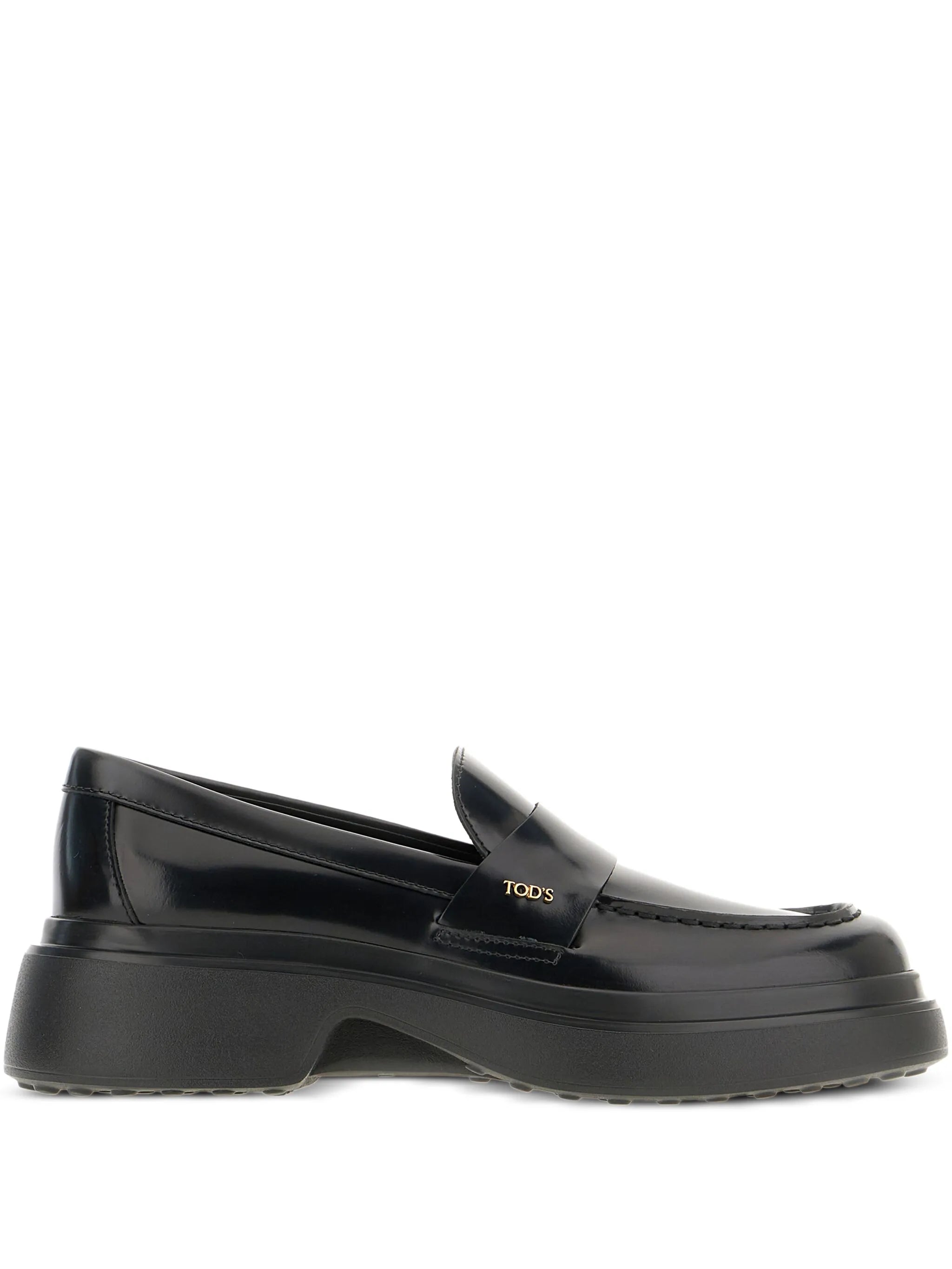 logo-plaque chunky-sole loafers