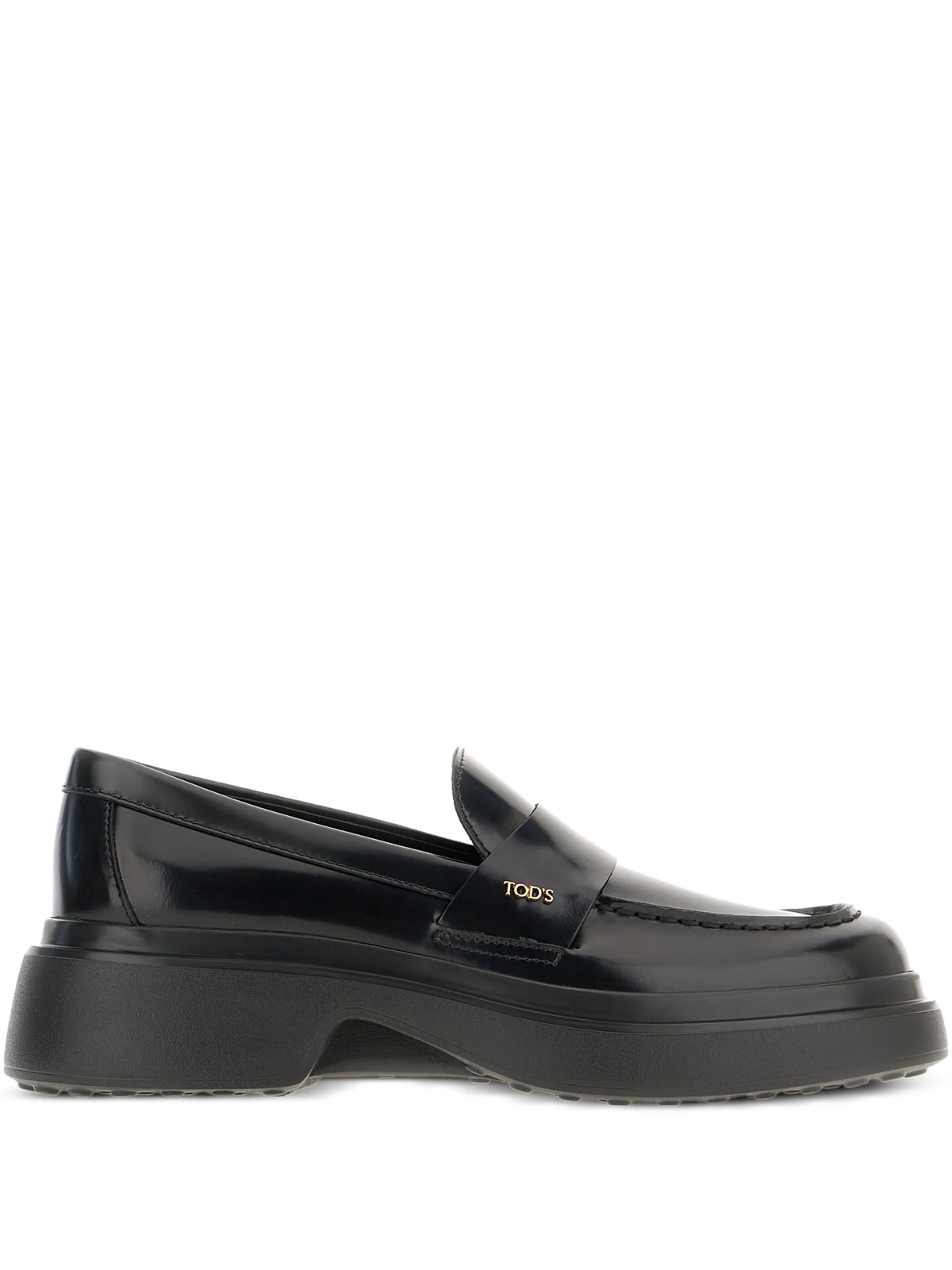 logo-plaque chunky-sole loafers