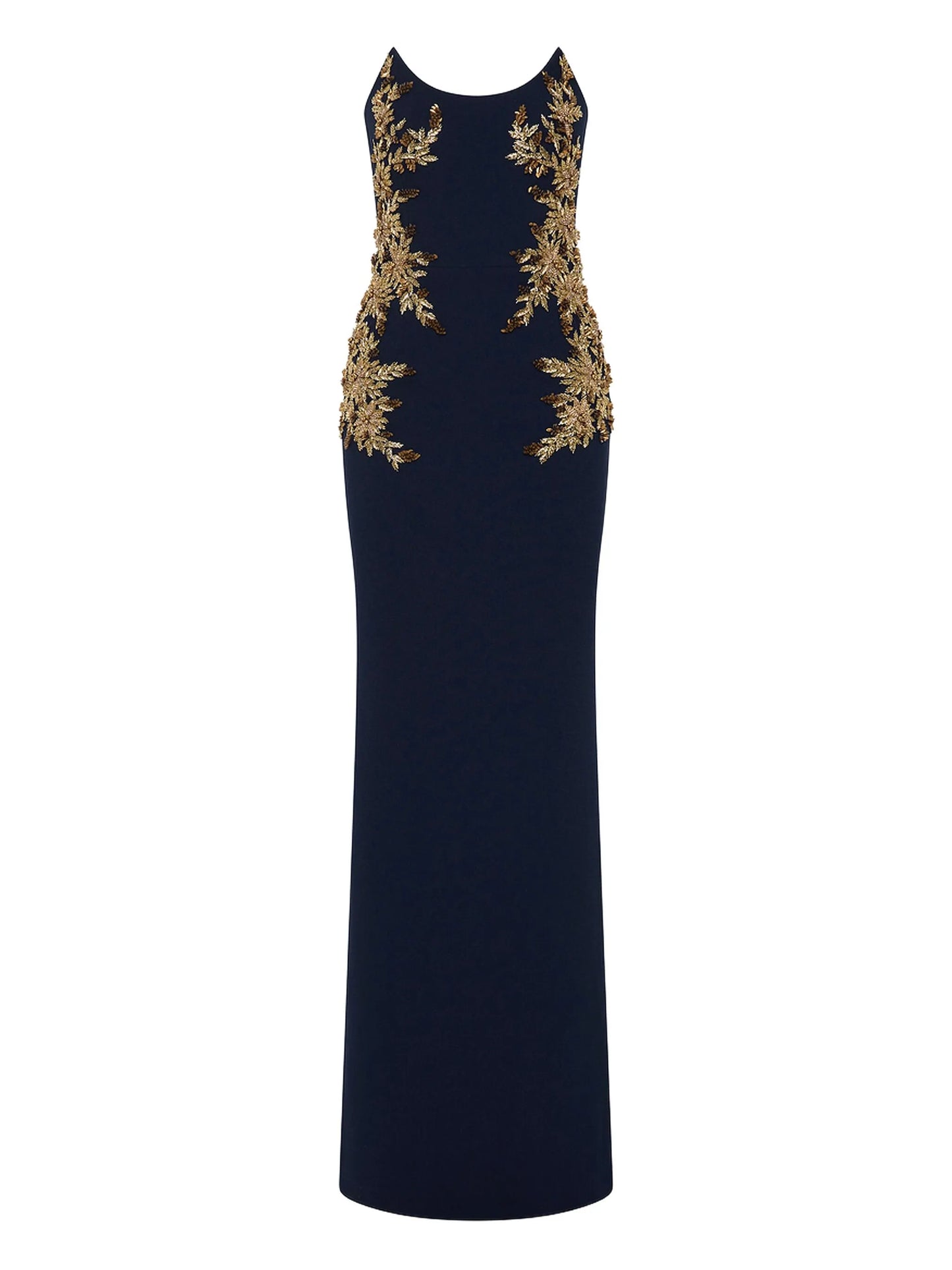 embellished strapless gown