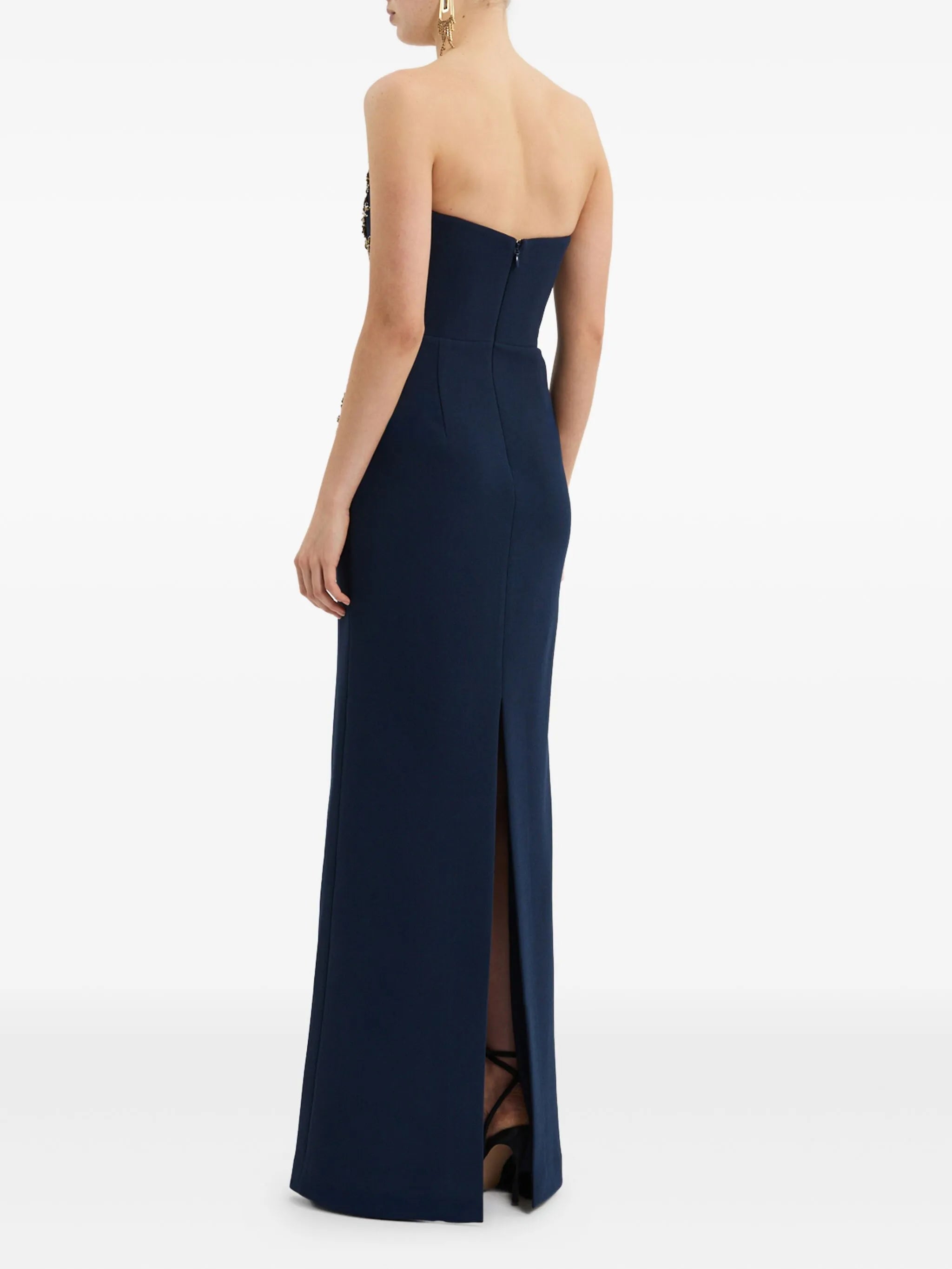 embellished strapless gown