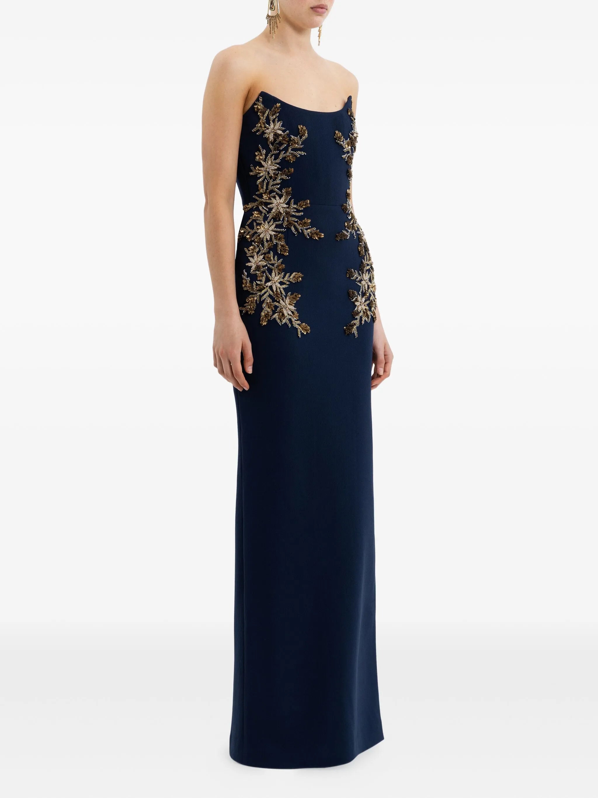 embellished strapless gown