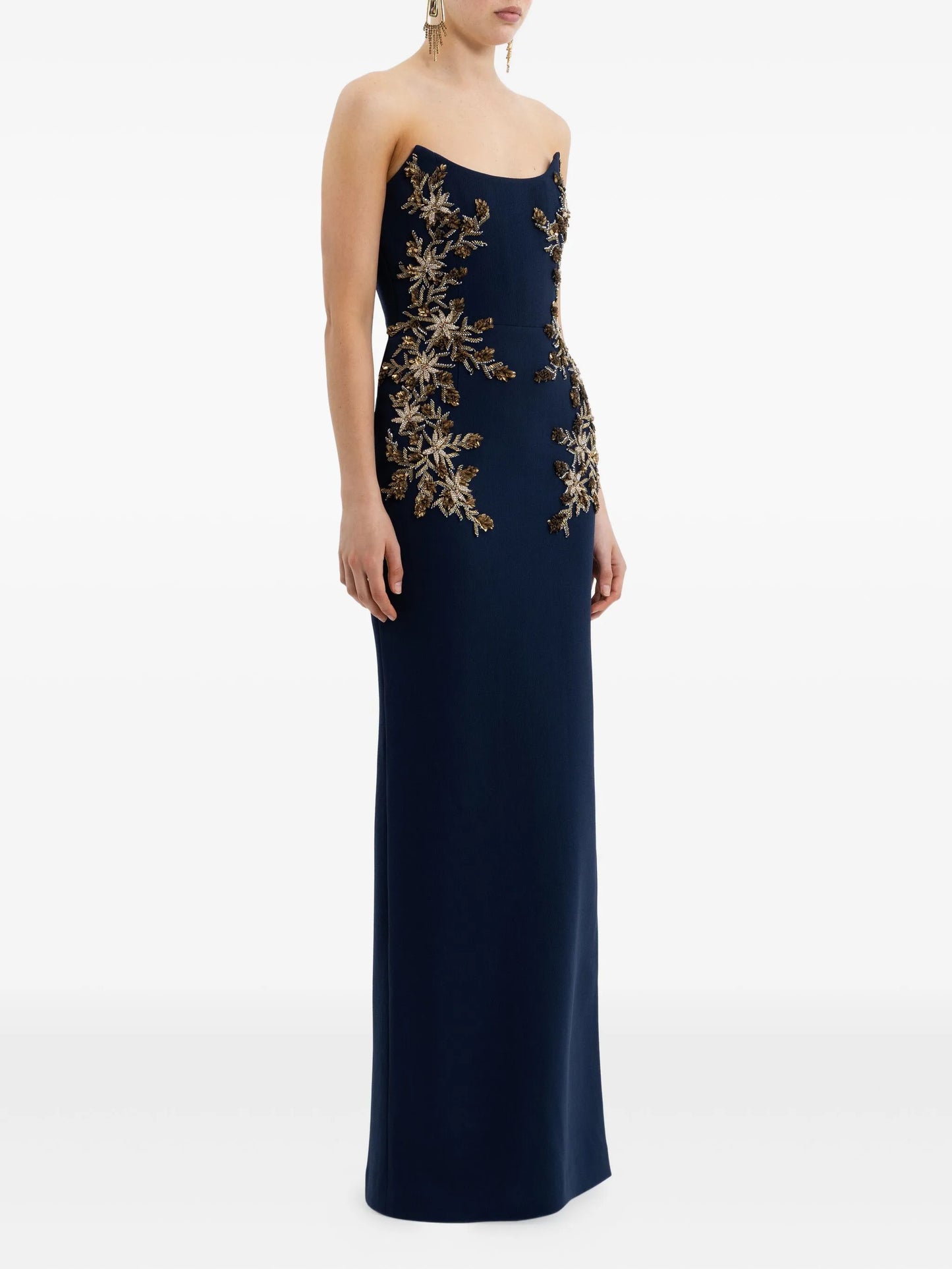 embellished strapless gown