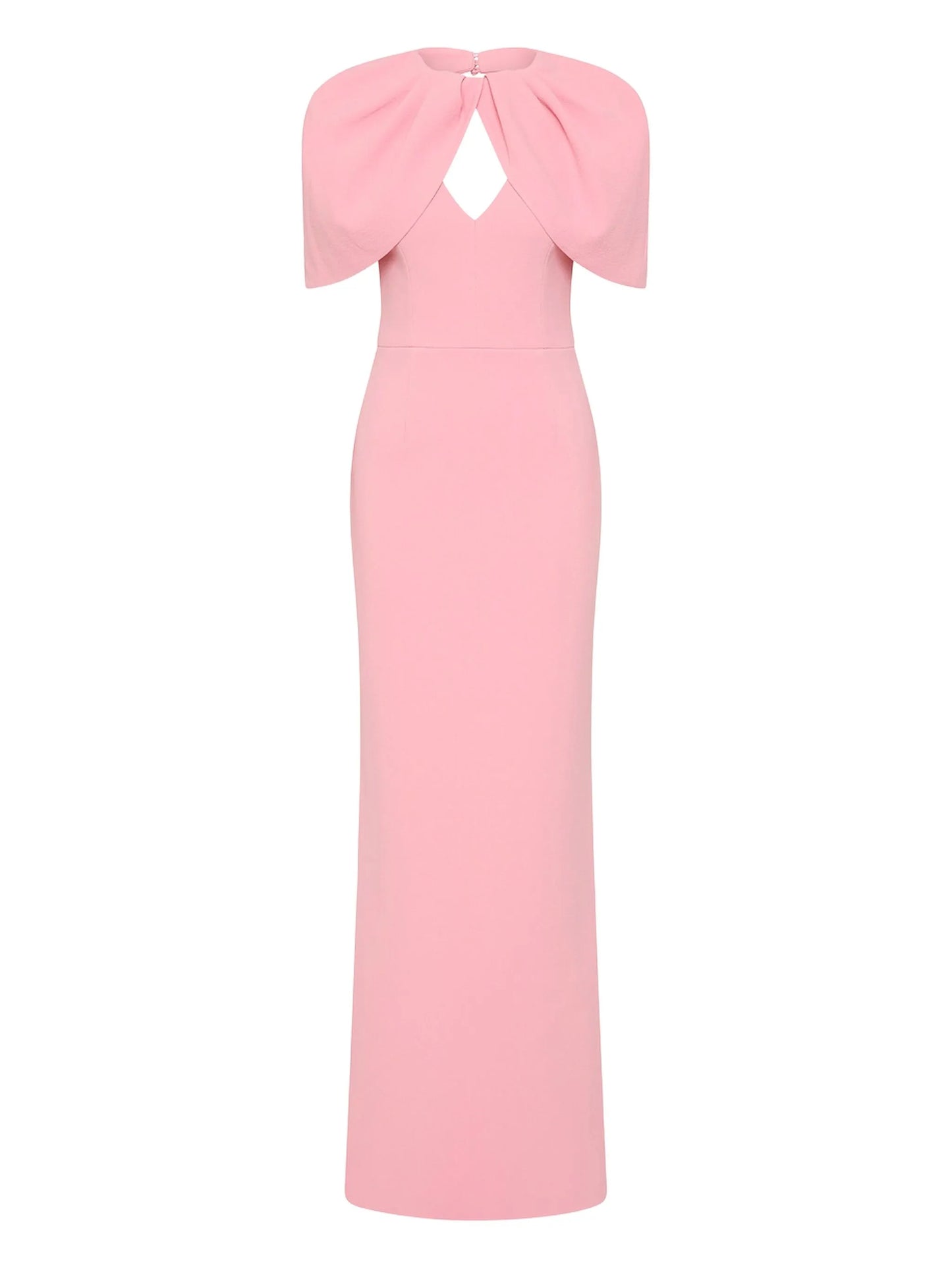 Xena petal-sleeve keyhole gown