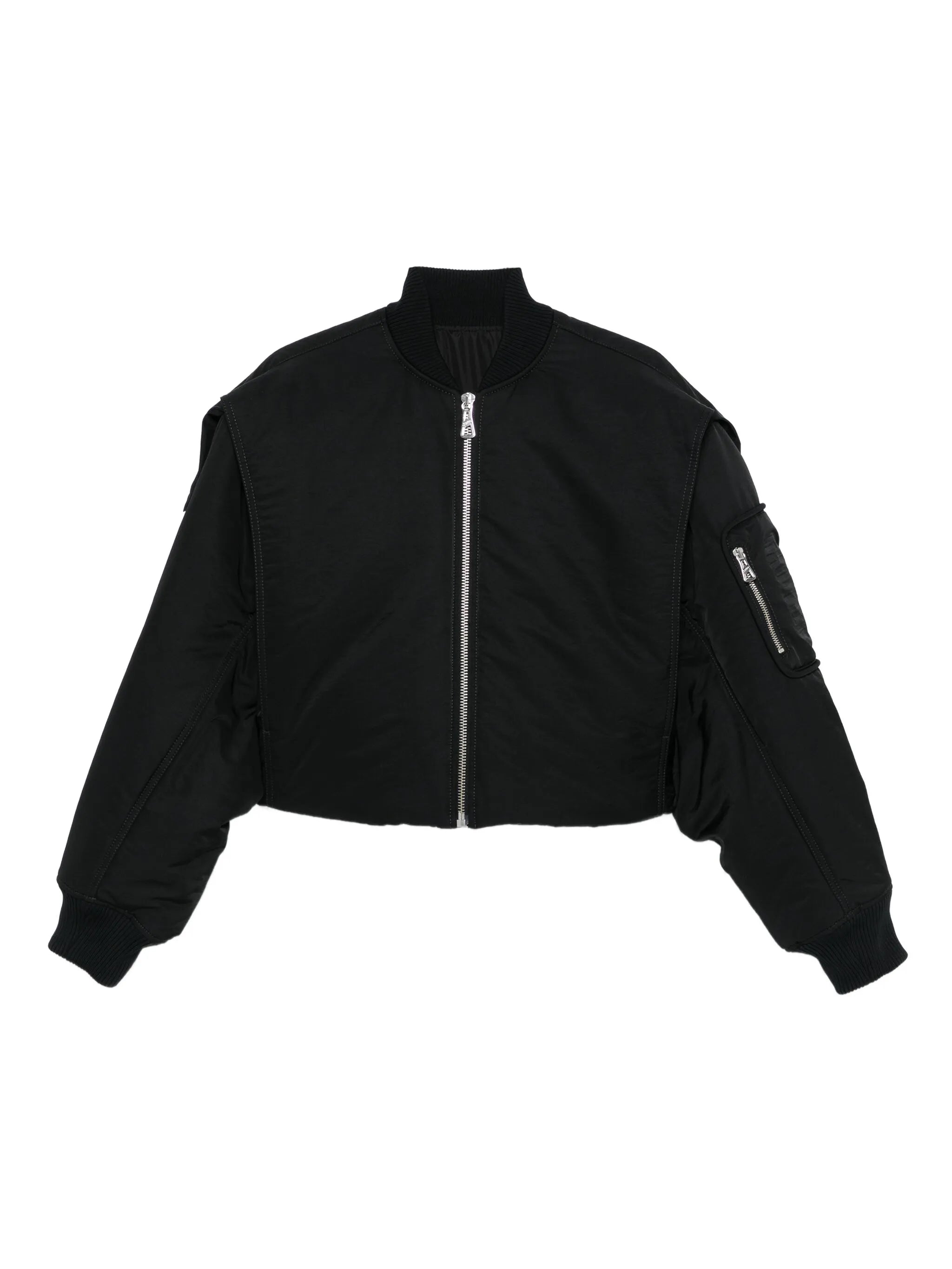 zip-fastening cropped bomber jacket