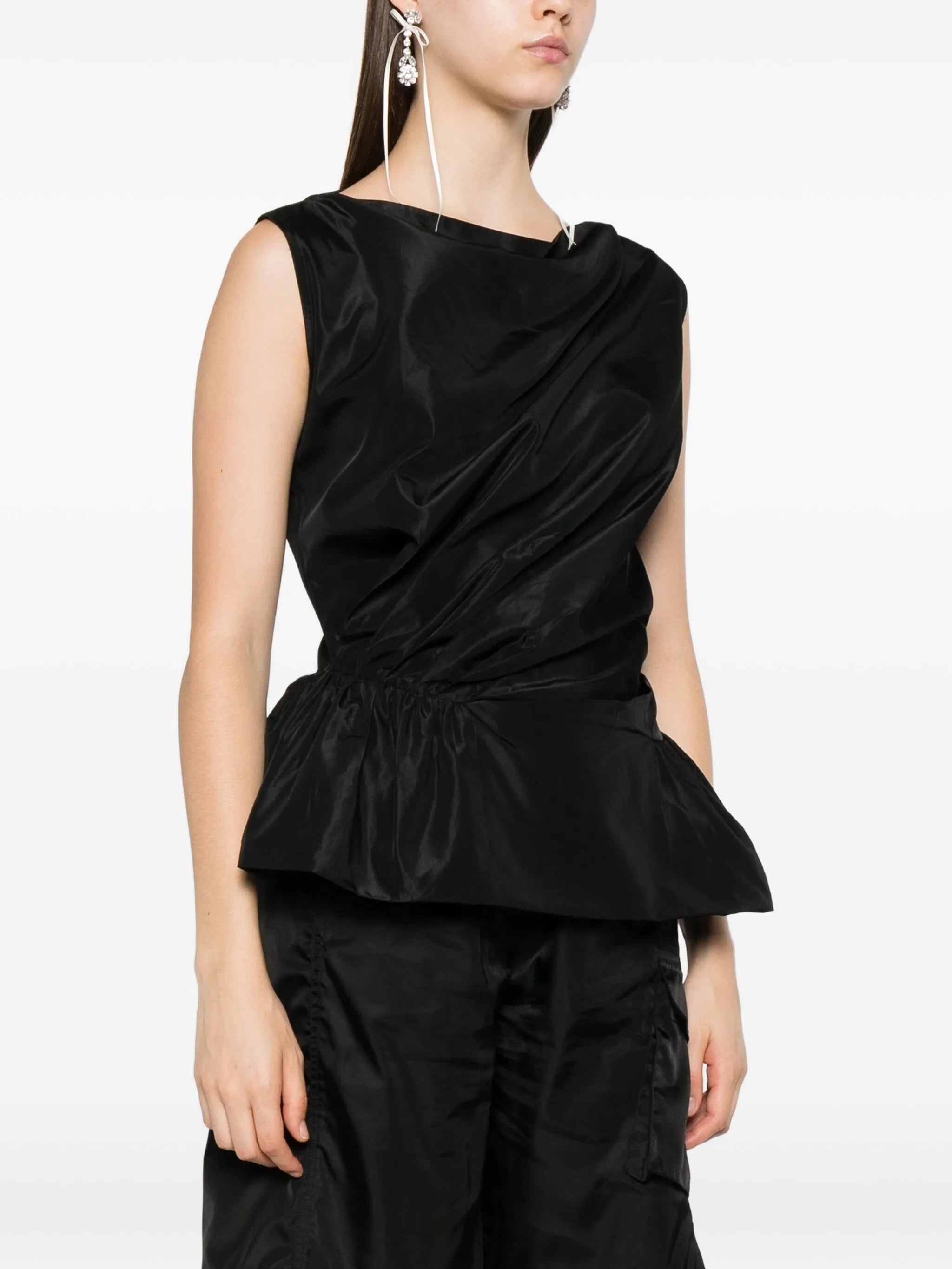 draped peplum top