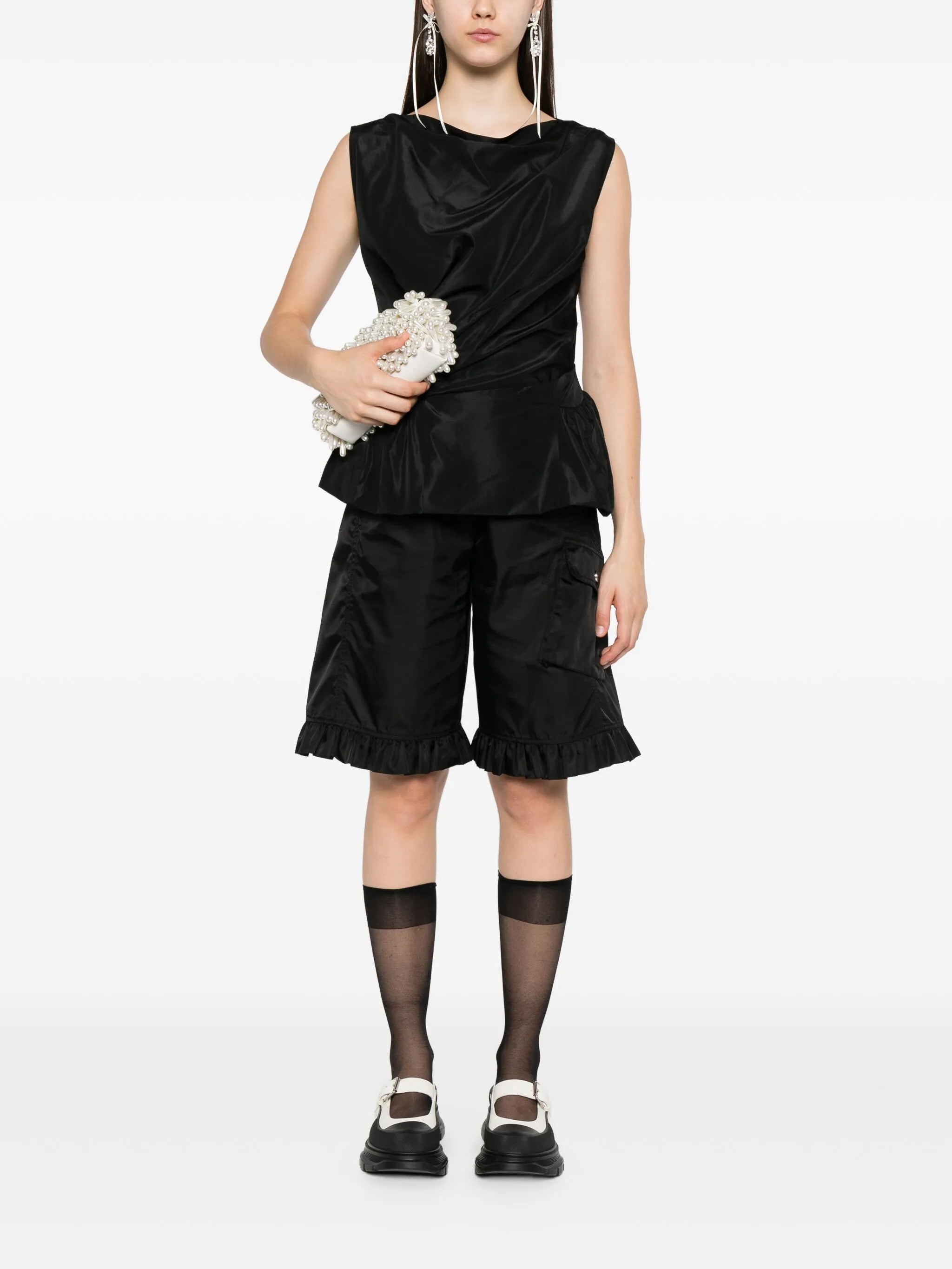 draped peplum top