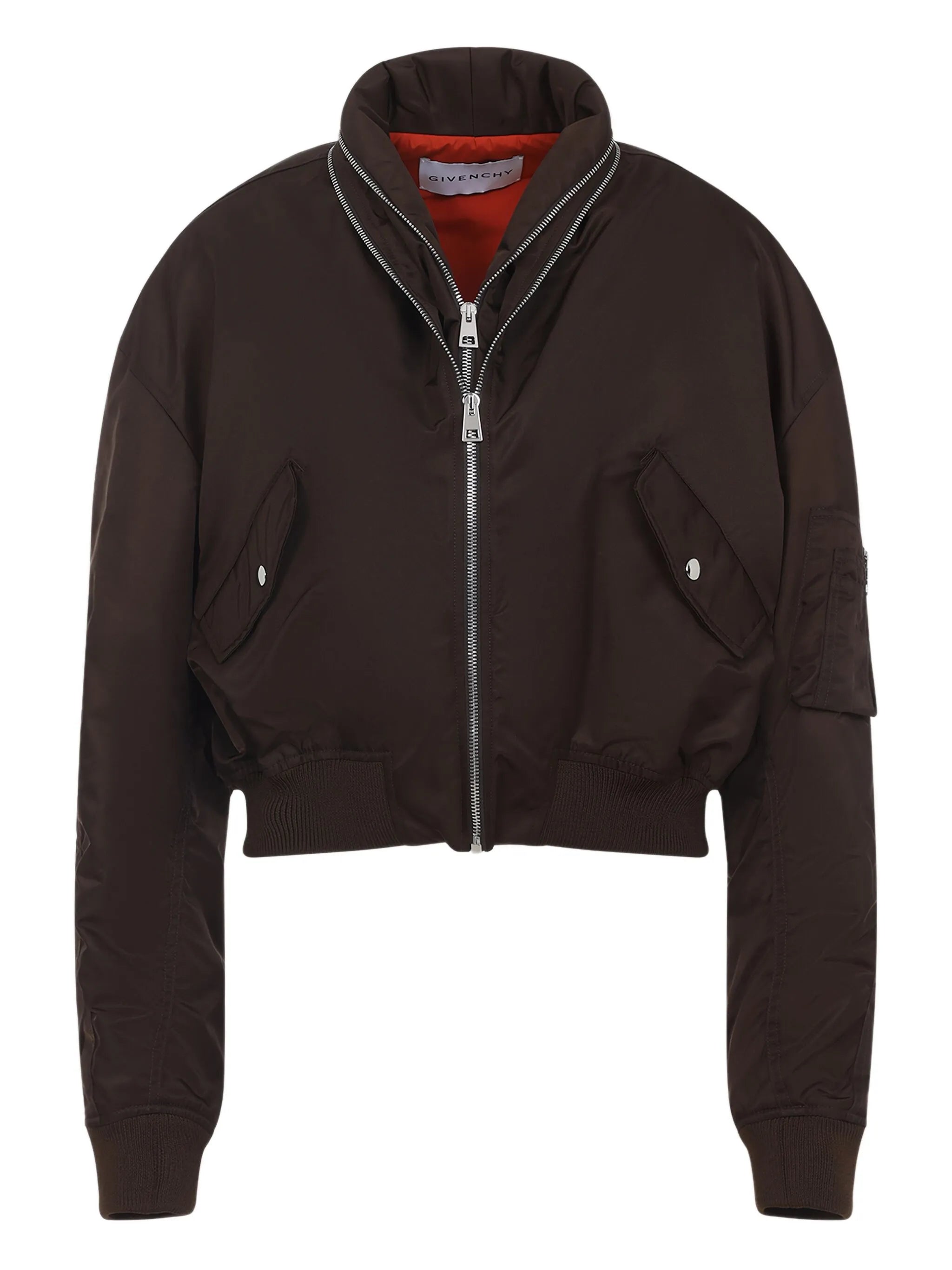 zip-fastening bomber jacket