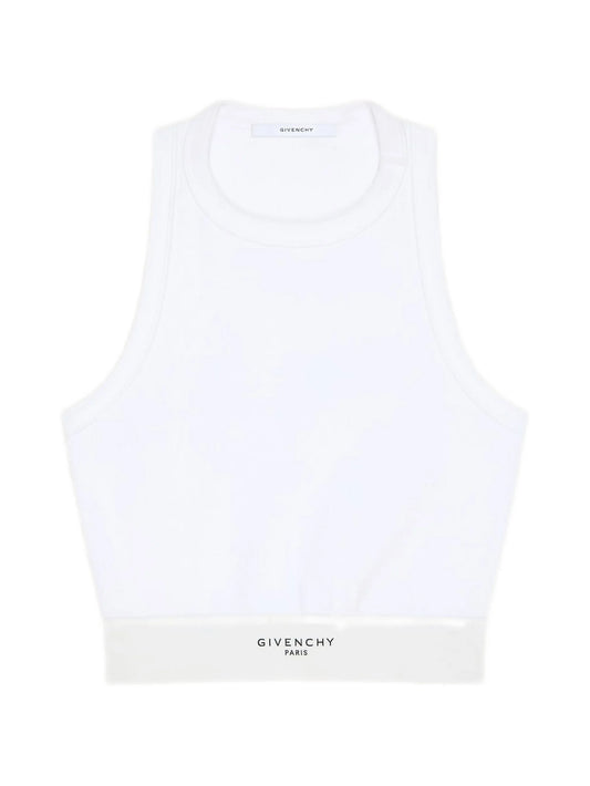 crop tank top in cotton with band