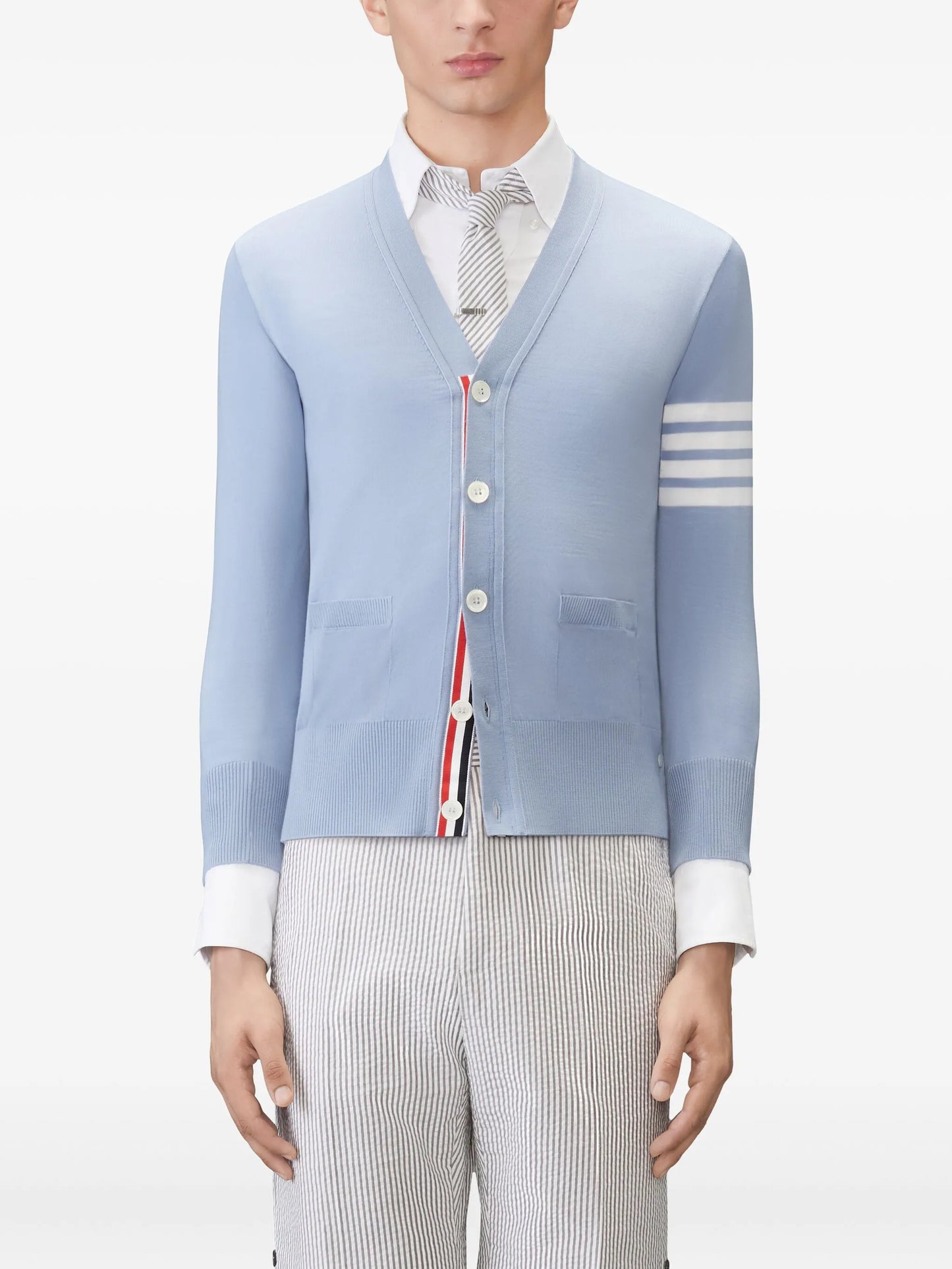 sleeve-detail ribbed cardigan