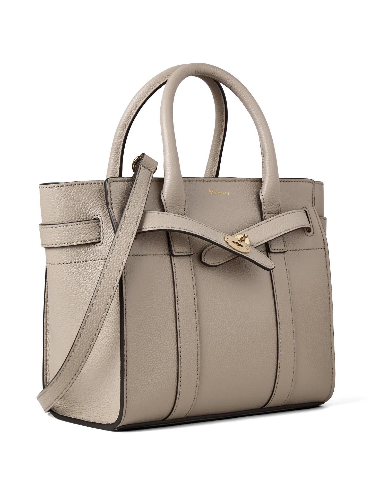 mini zipped Bayswater bag in cashmere taupe small classic grain