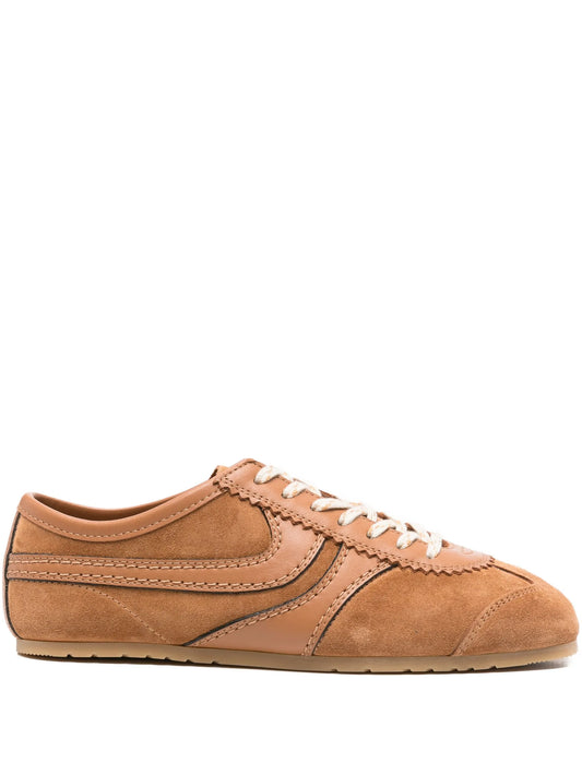 leather panelled sneakers