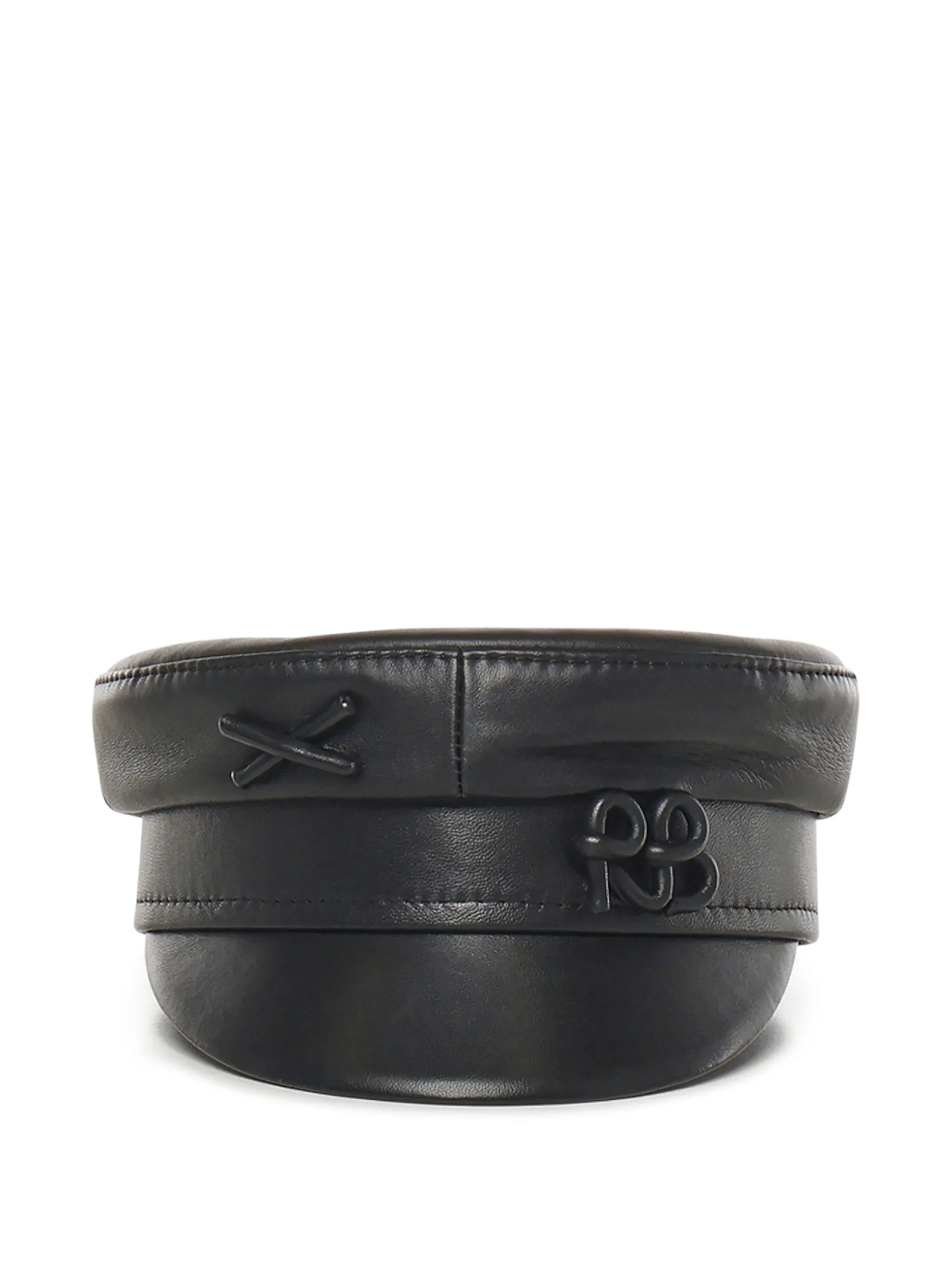leather cross-detail hat