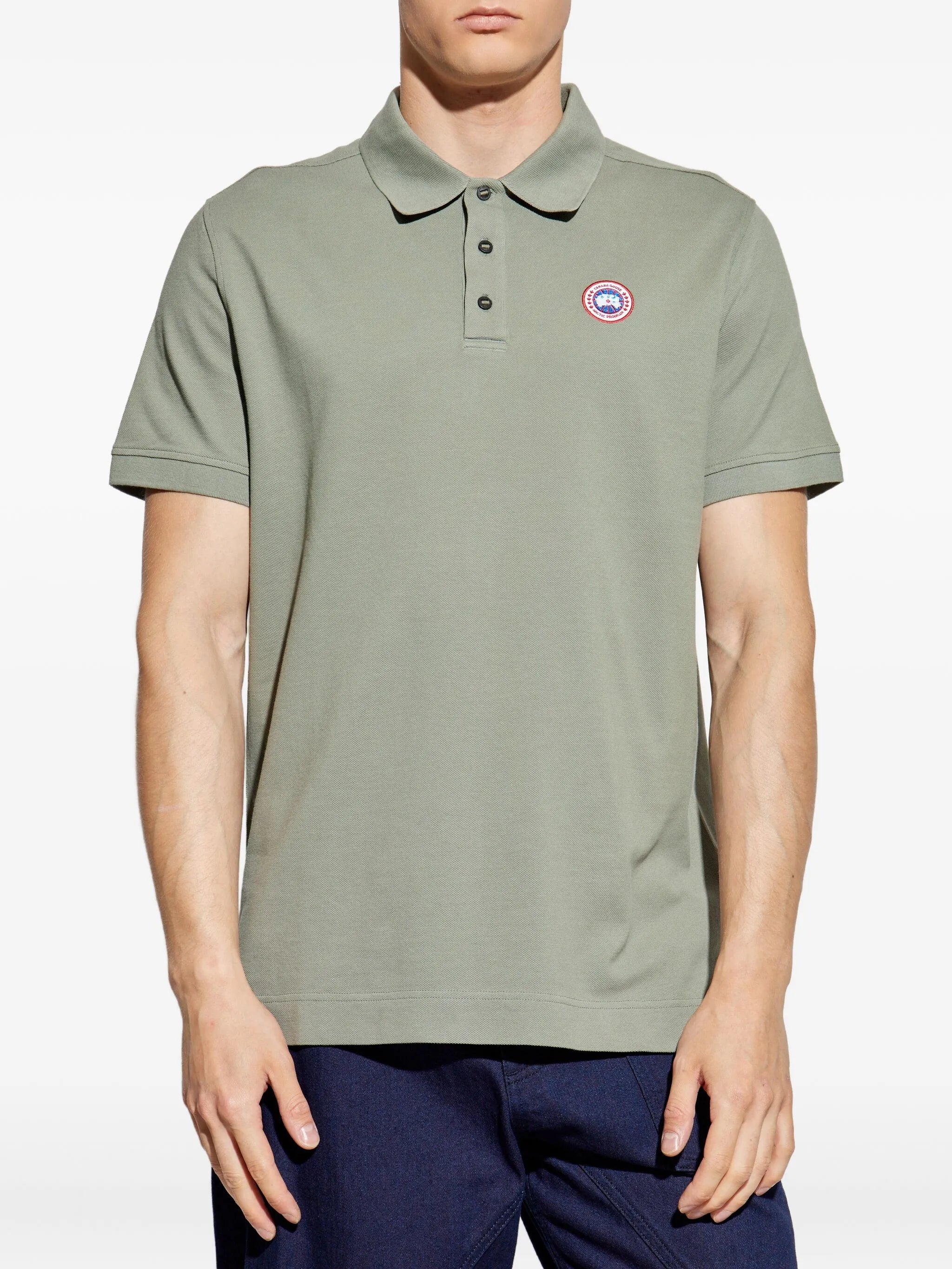 logo-patch polo shirt