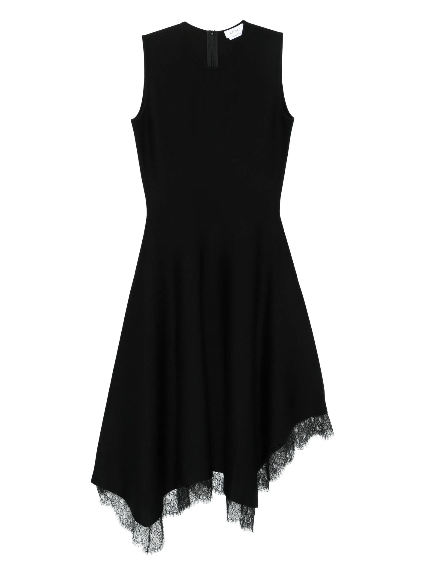 lace-trimmed sleeveless dress
