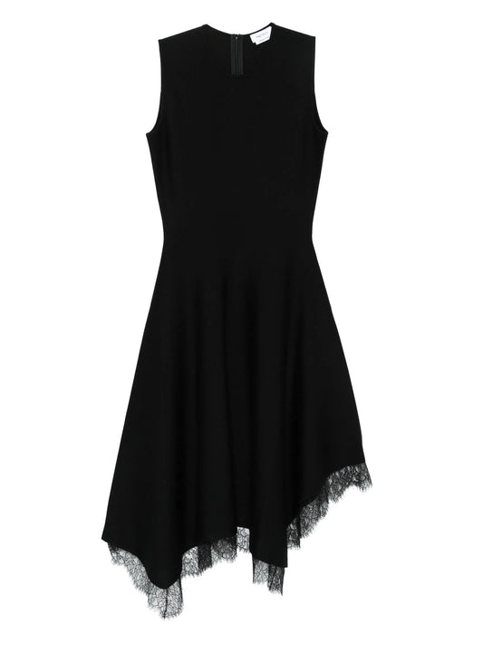 lace-trimmed sleeveless dress