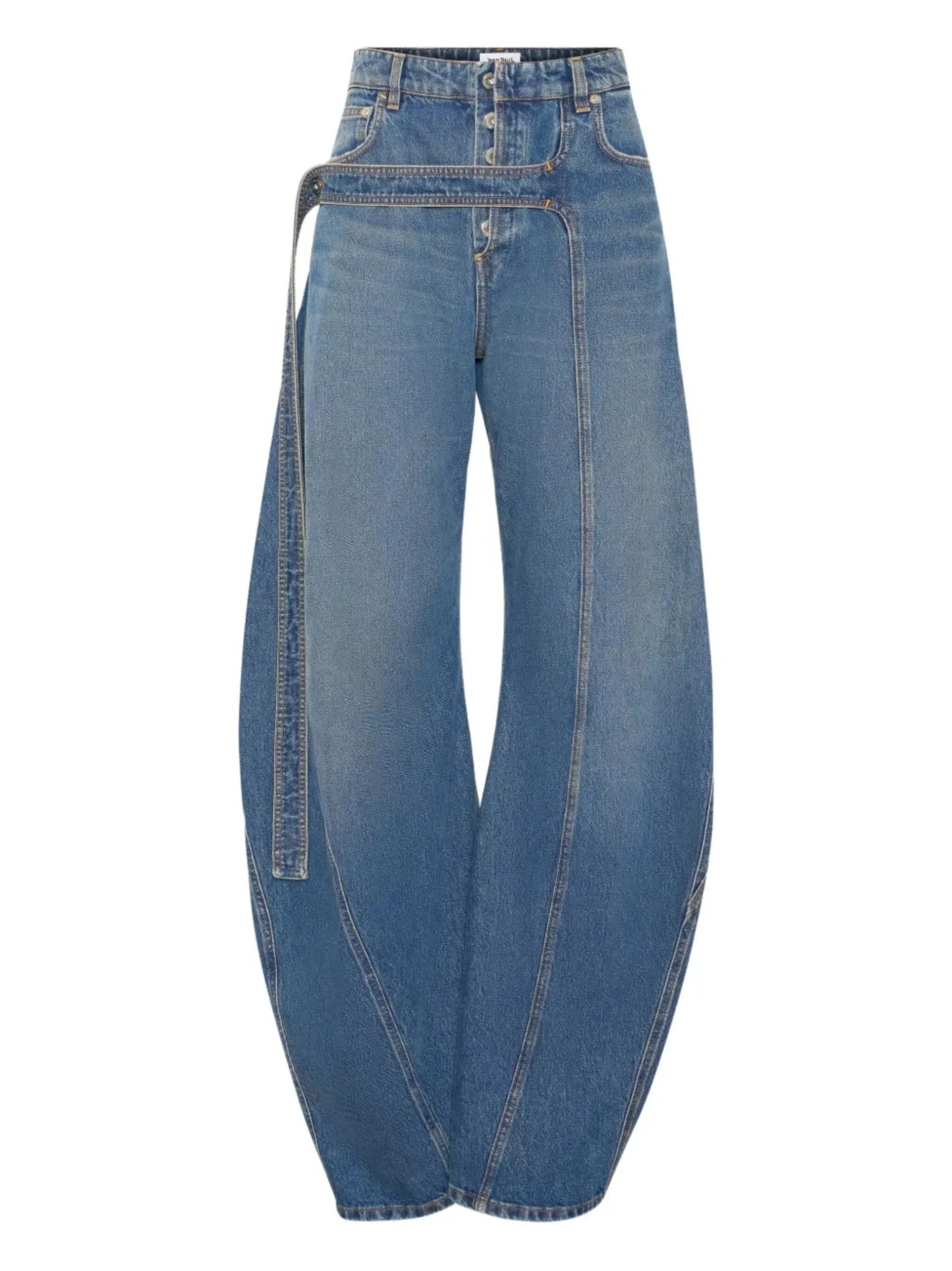 panelled belted jeans