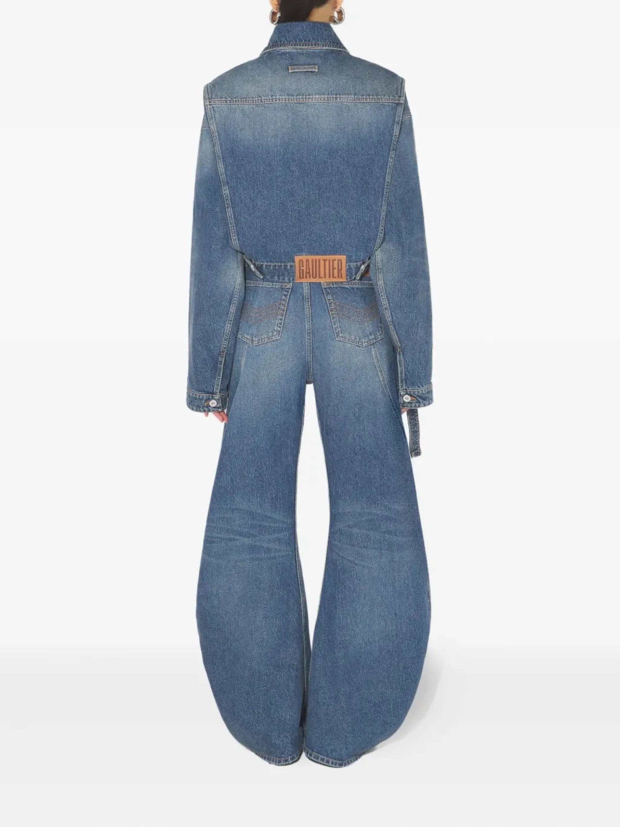 panelled belted jeans