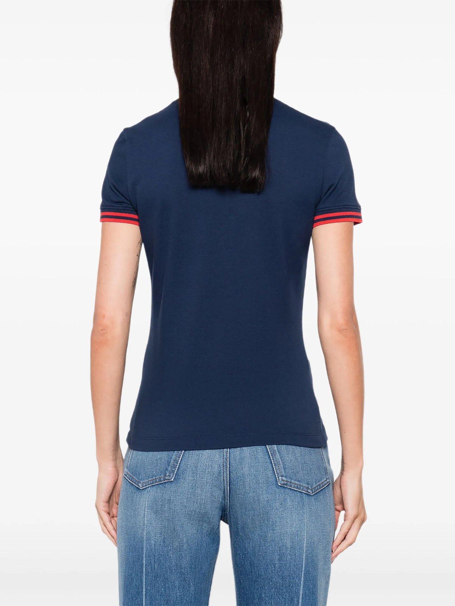 cherry-embellished polo top