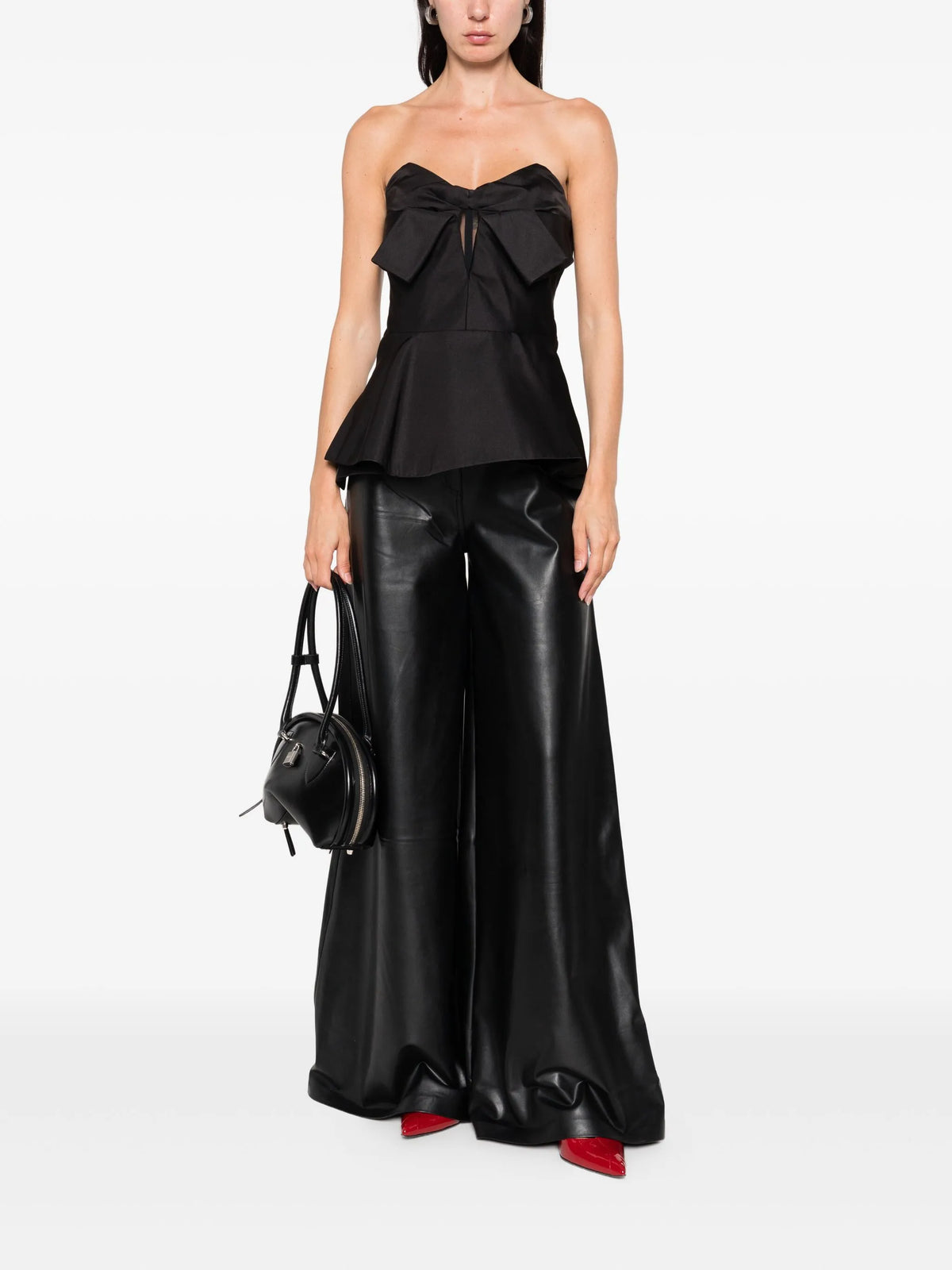 bow-detailed peplum top