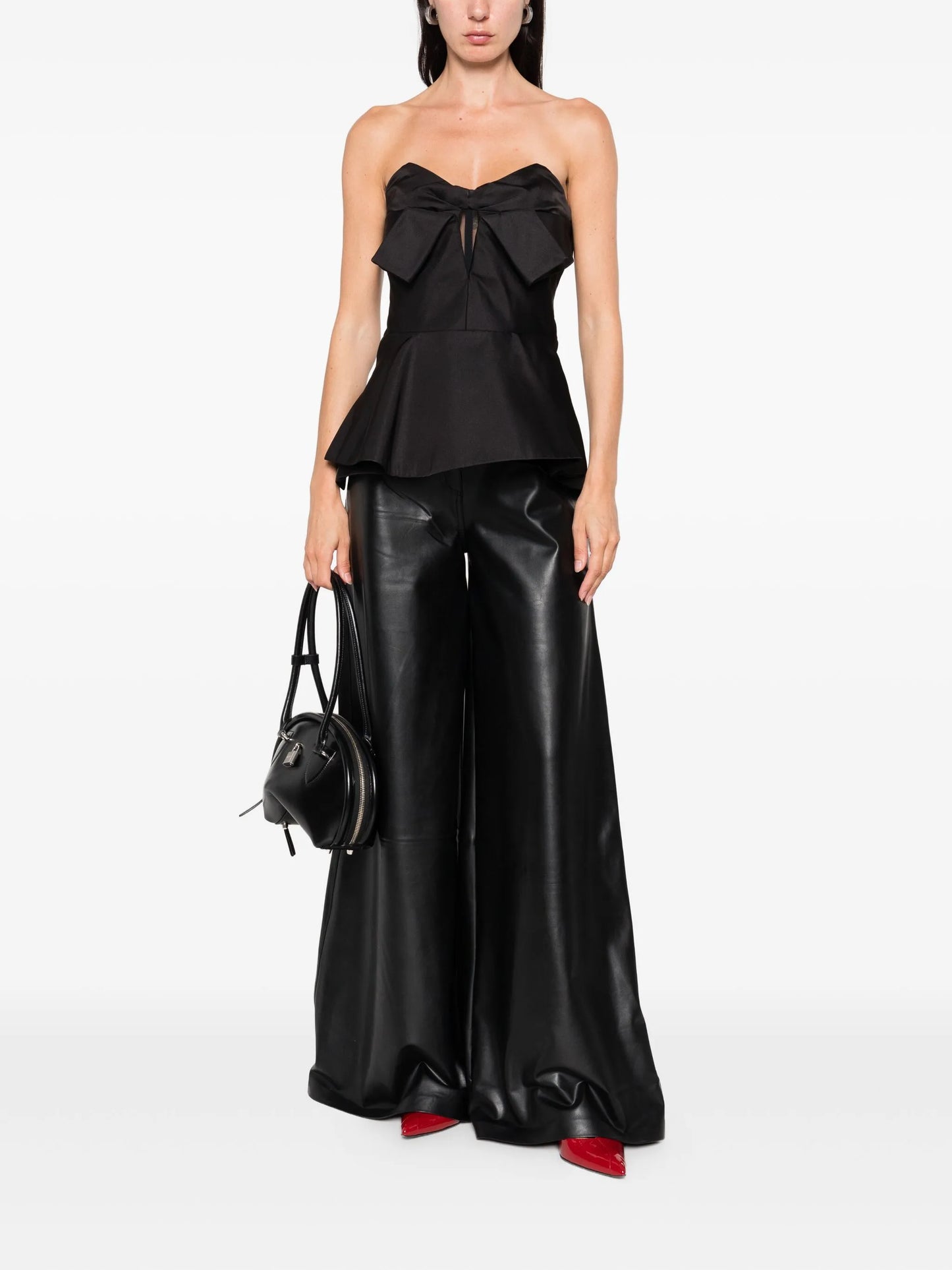 bow-detailed peplum top