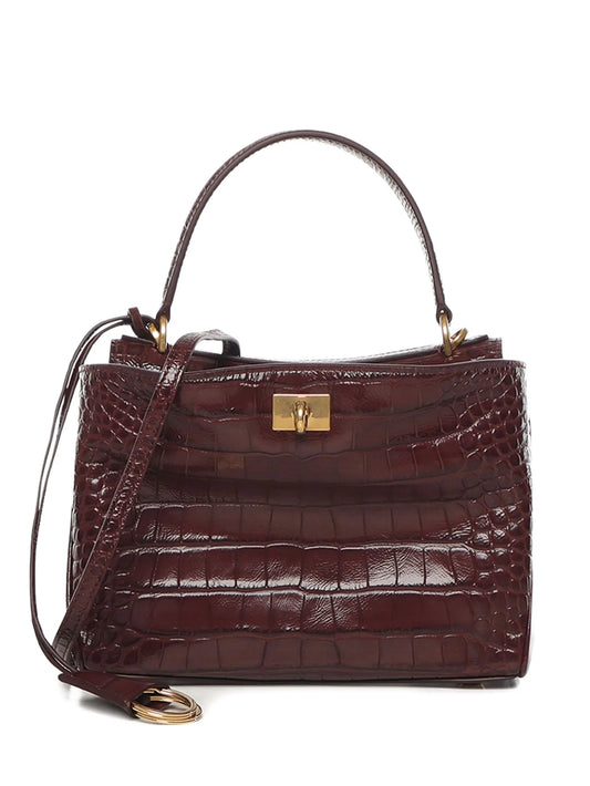 Rodeo crocodile-embossed top-handle bag
