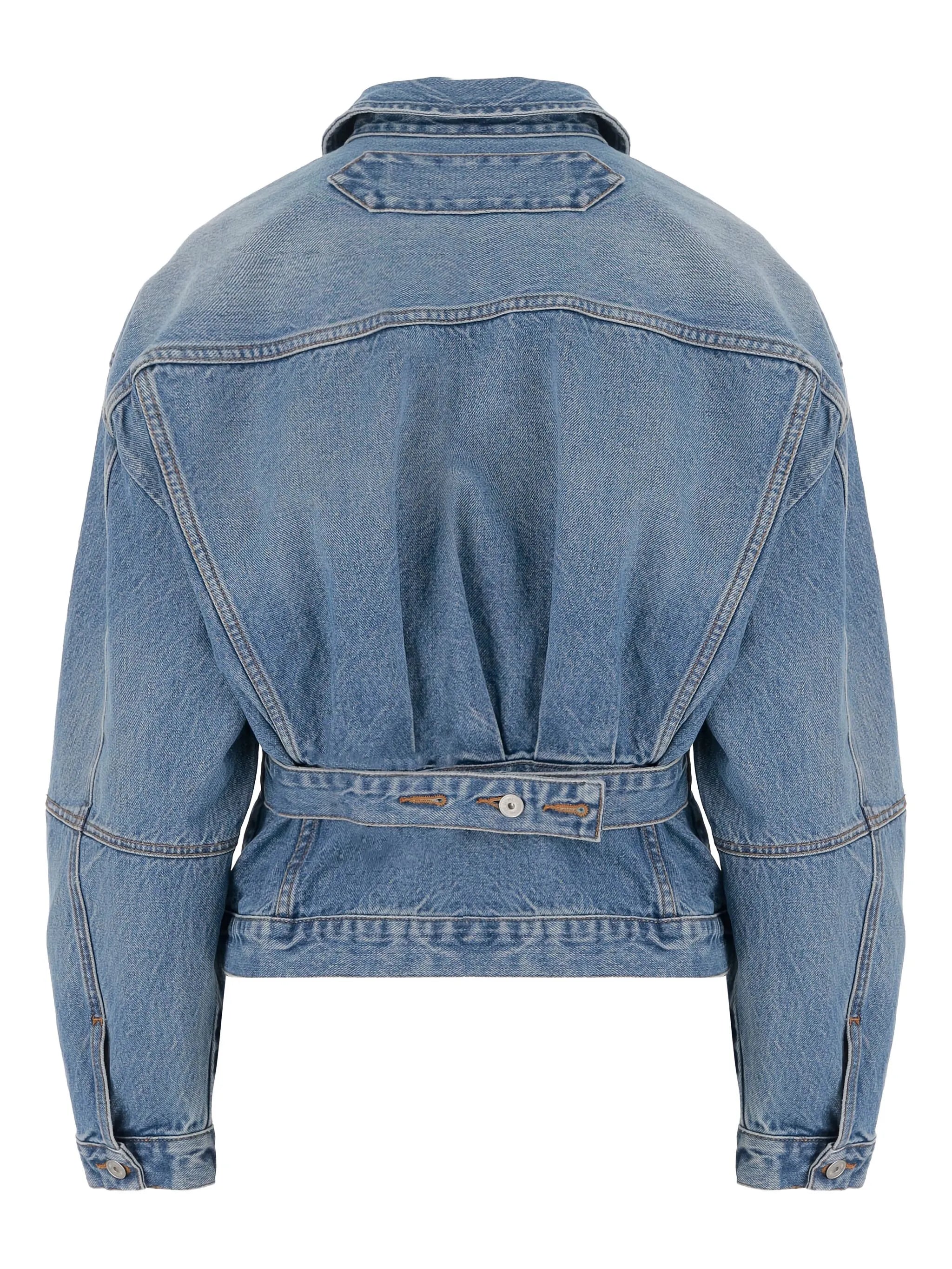 belted denim jacket