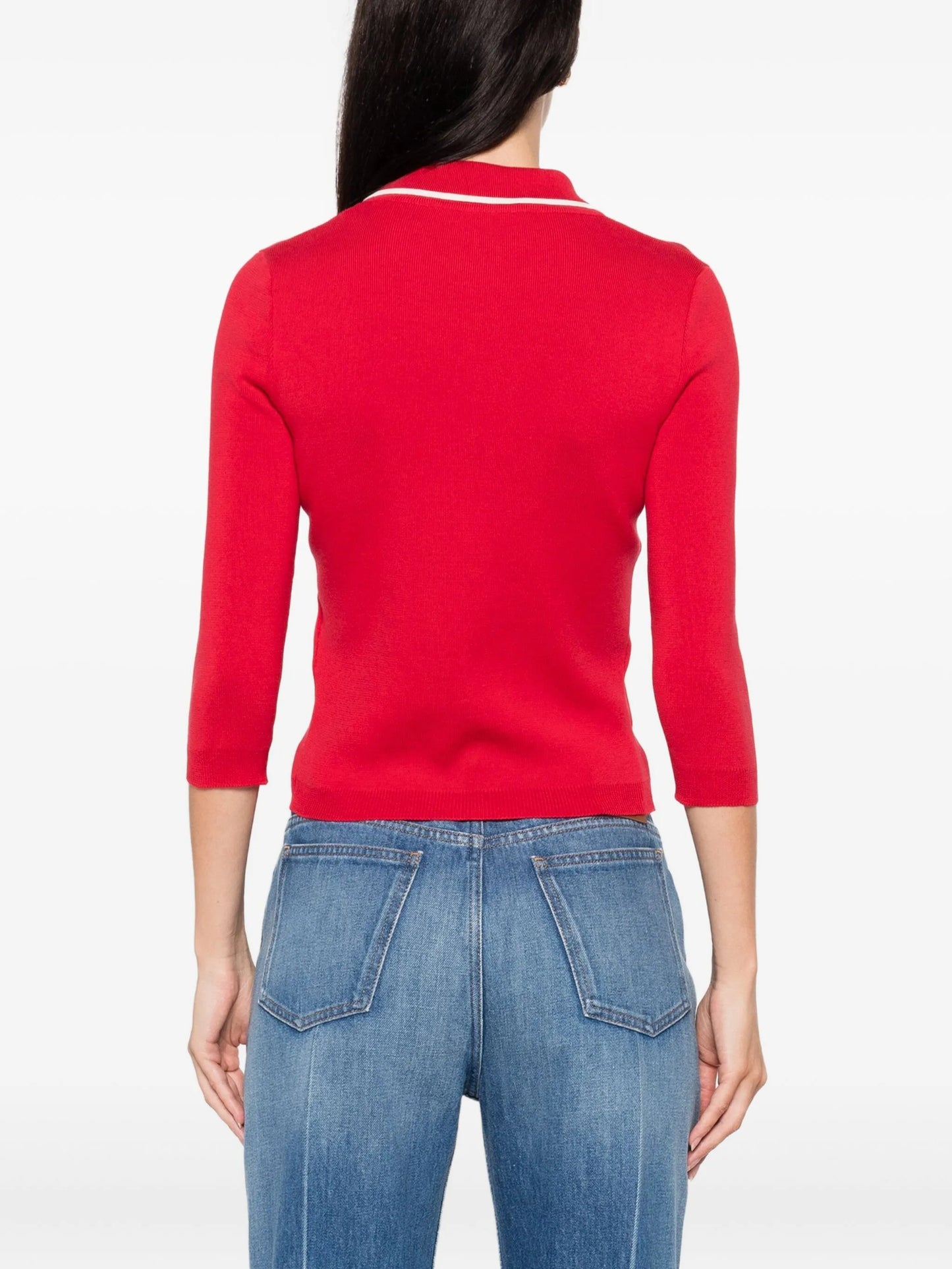 cherry-detail zip-up cardigan