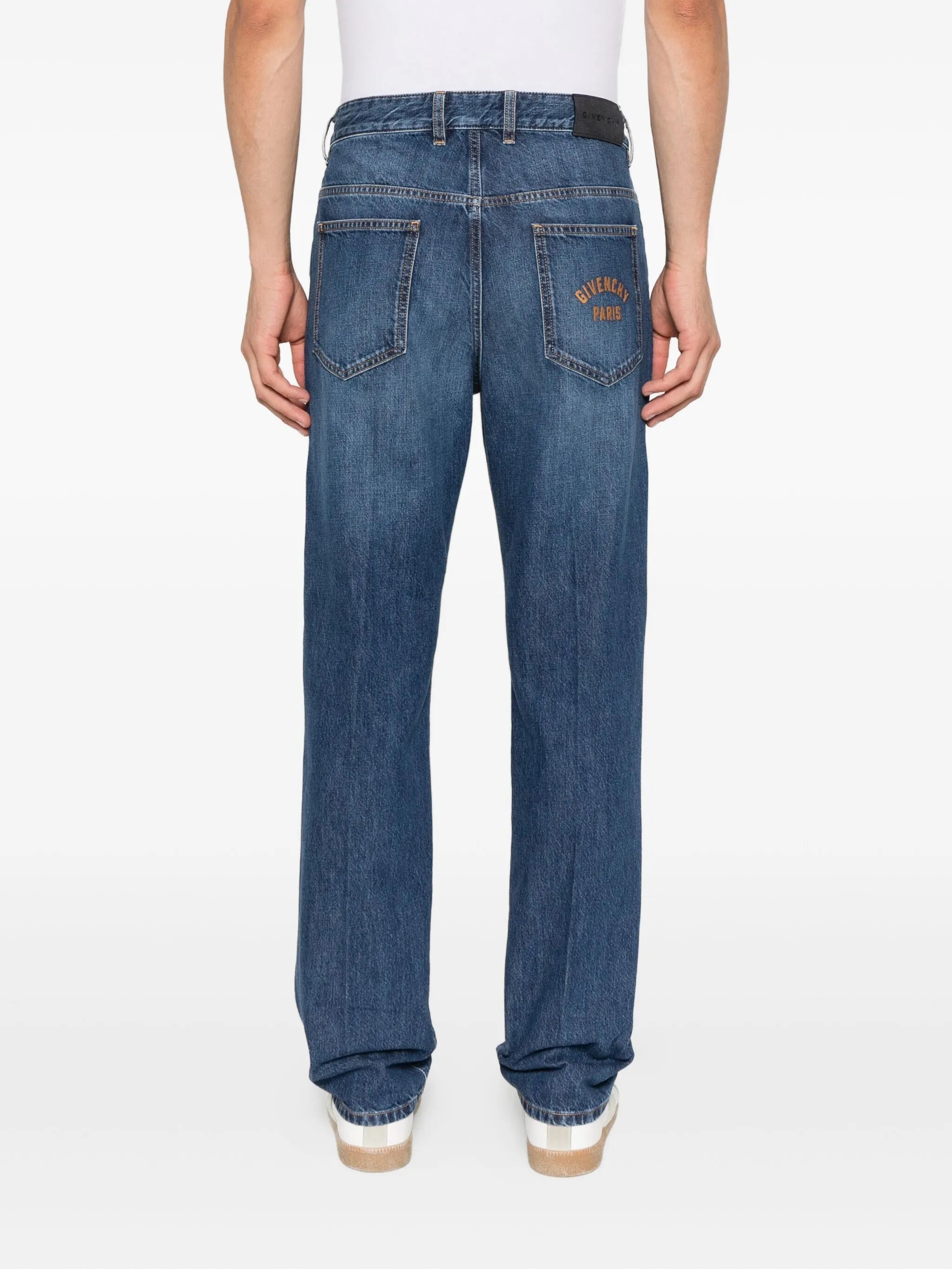 logo-embroidered jeans