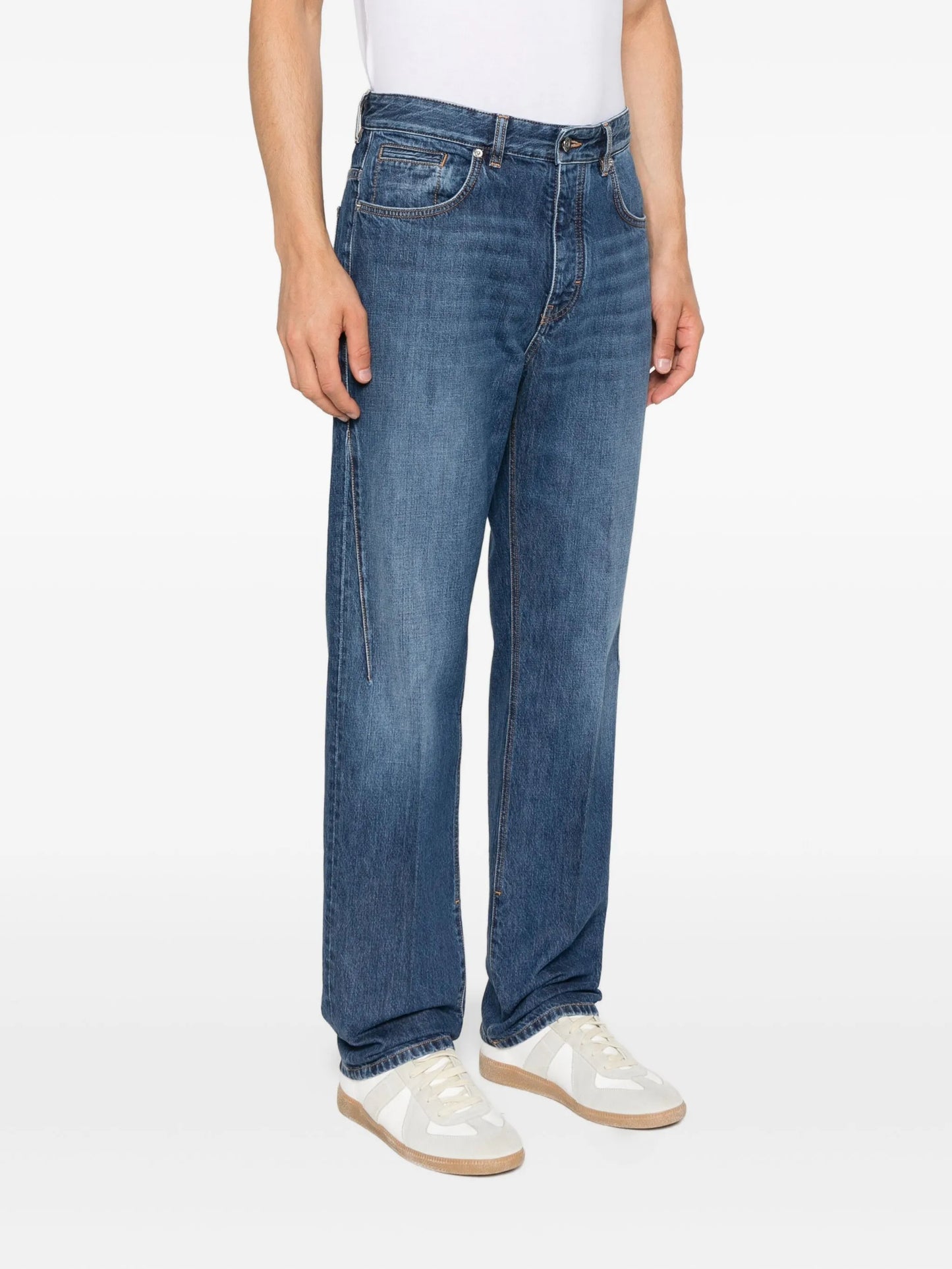 logo-embroidered jeans