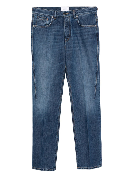 logo-embroidered jeans
