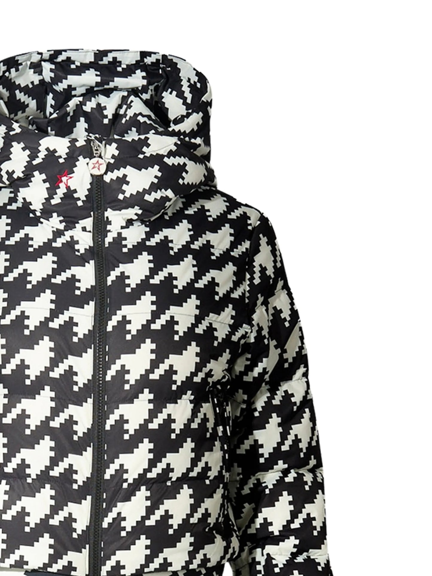 houndstooth hooded ski suit