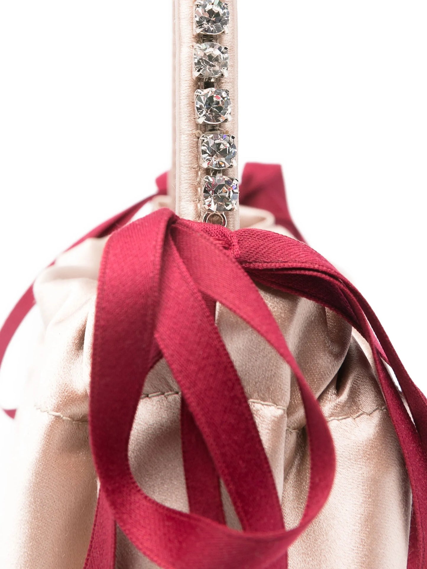 drawstring crystal-embellisment top-handle mini bag