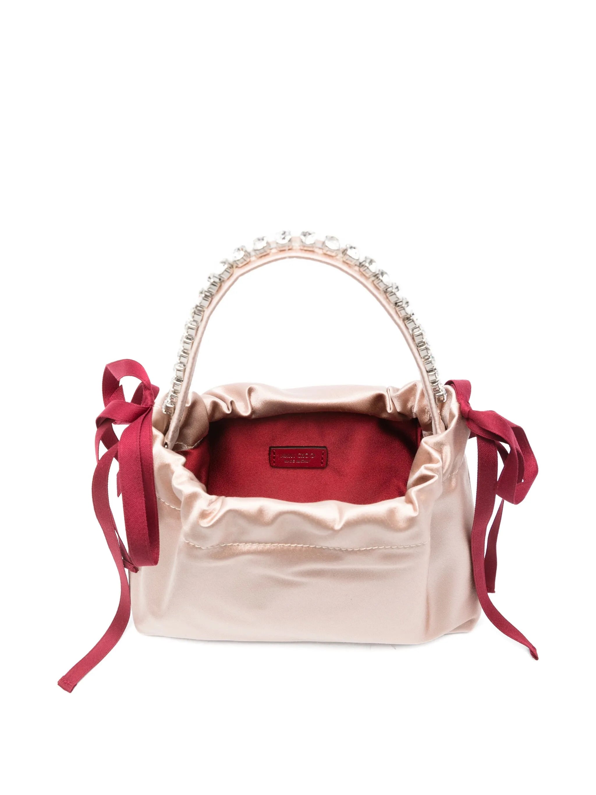 drawstring crystal-embellisment top-handle mini bag