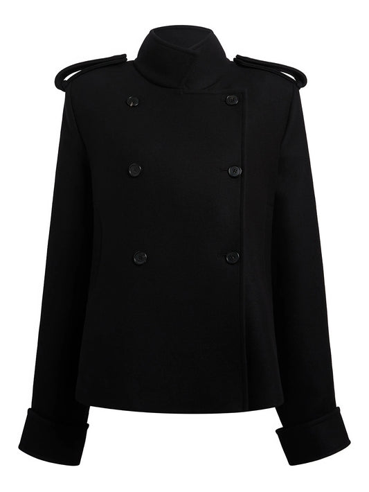double-breasted epaulet jacket