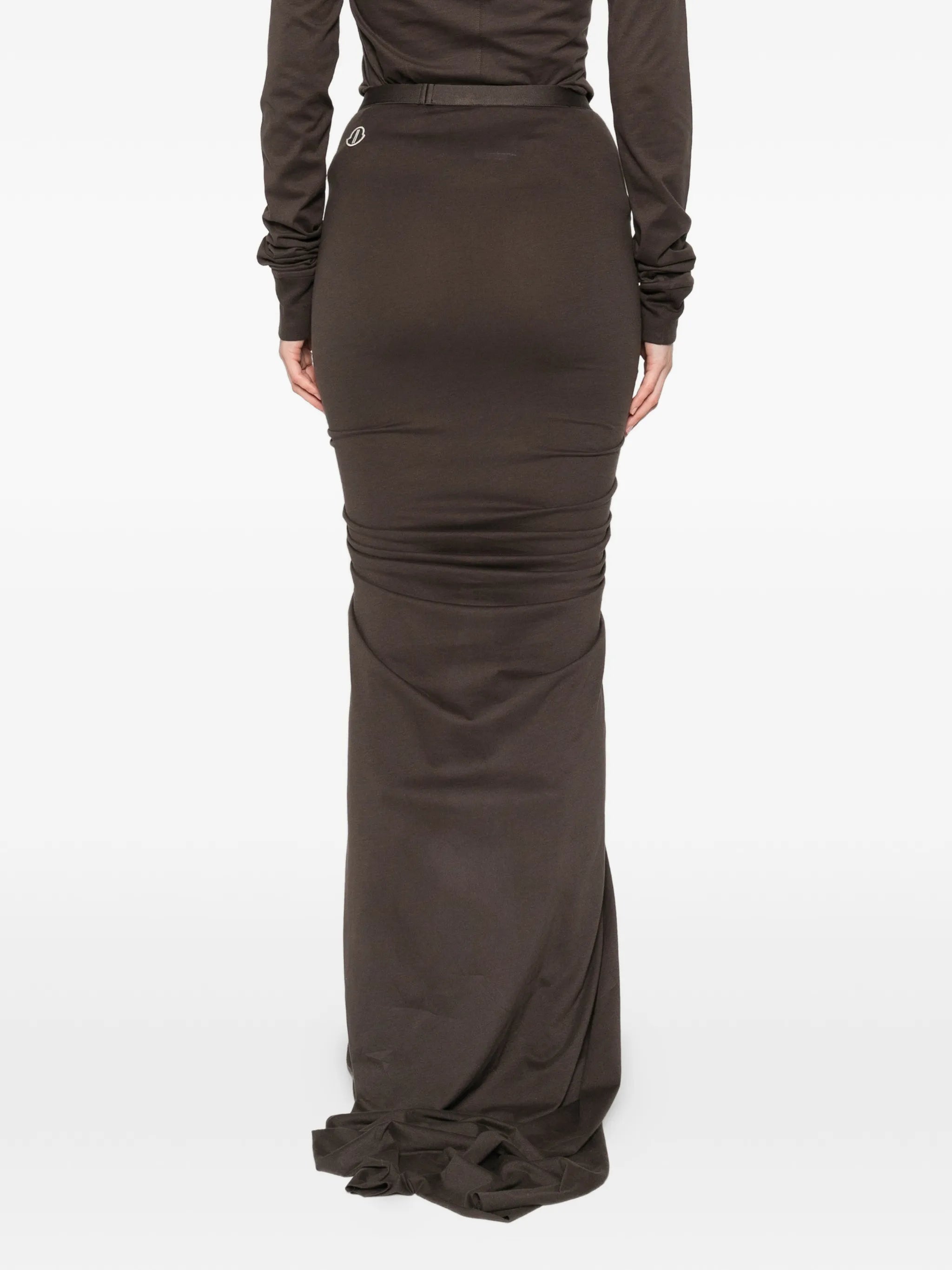 drawstring slit maxi skirt