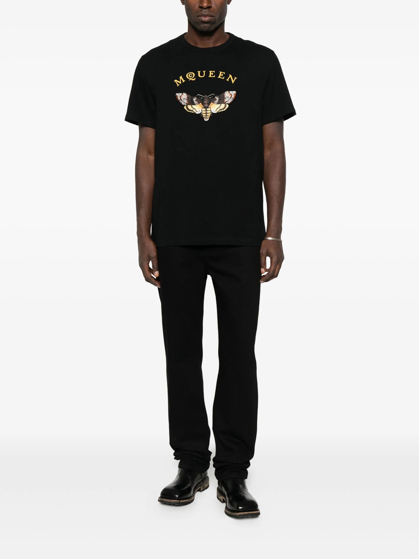 moth-embroidered T-shirt