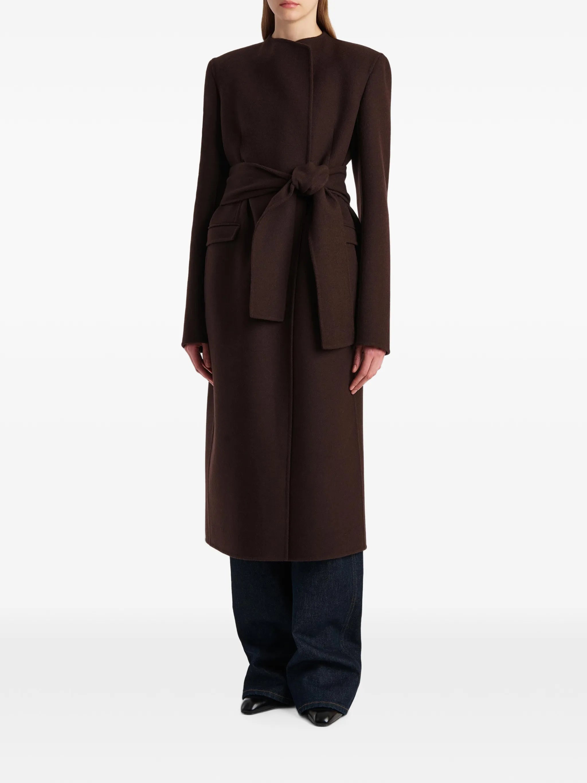 belted wrap coat