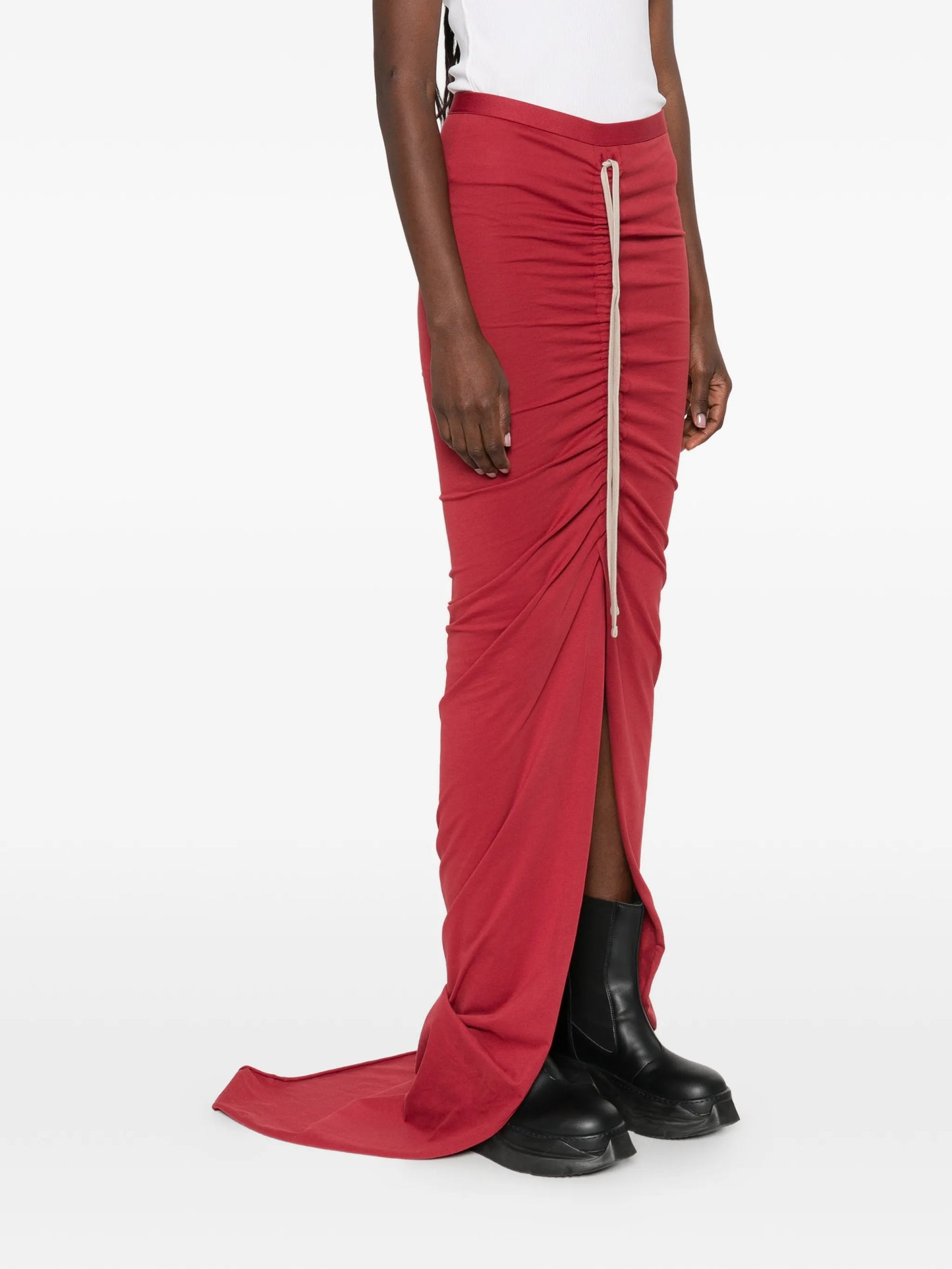 stripe detail knit long skirt