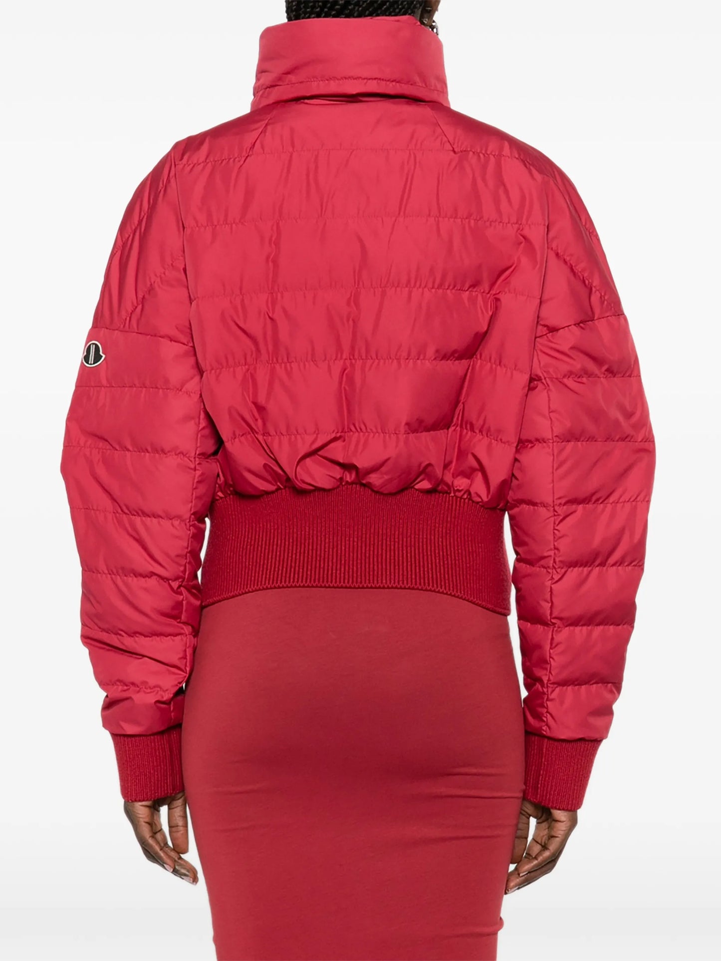 quilted funnel-neck cropped jacket