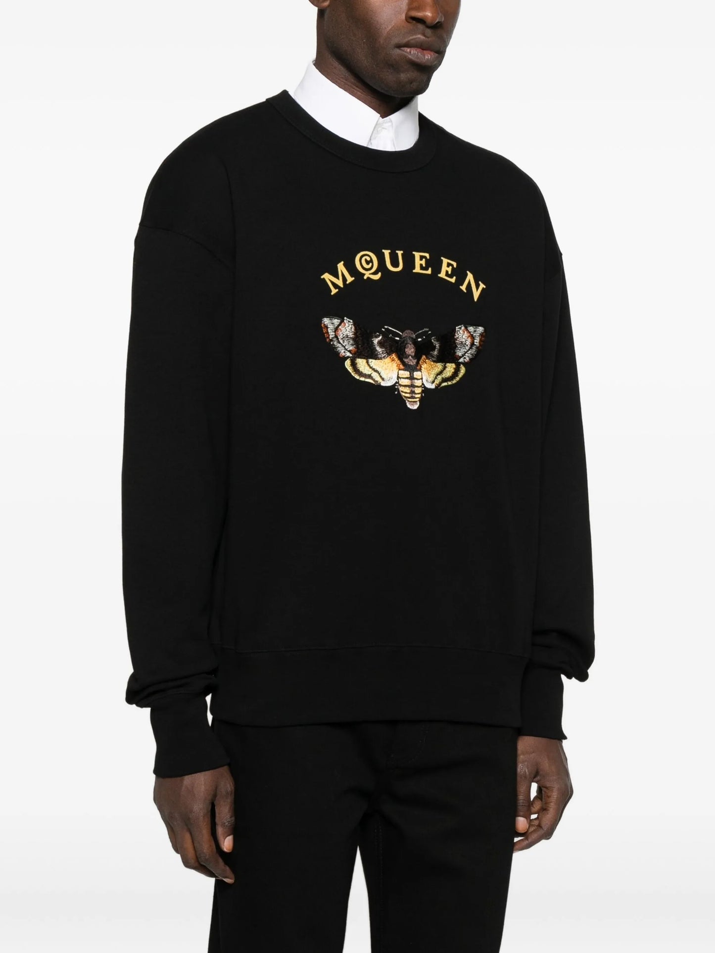 Moth-motif cotton sweatshirt
