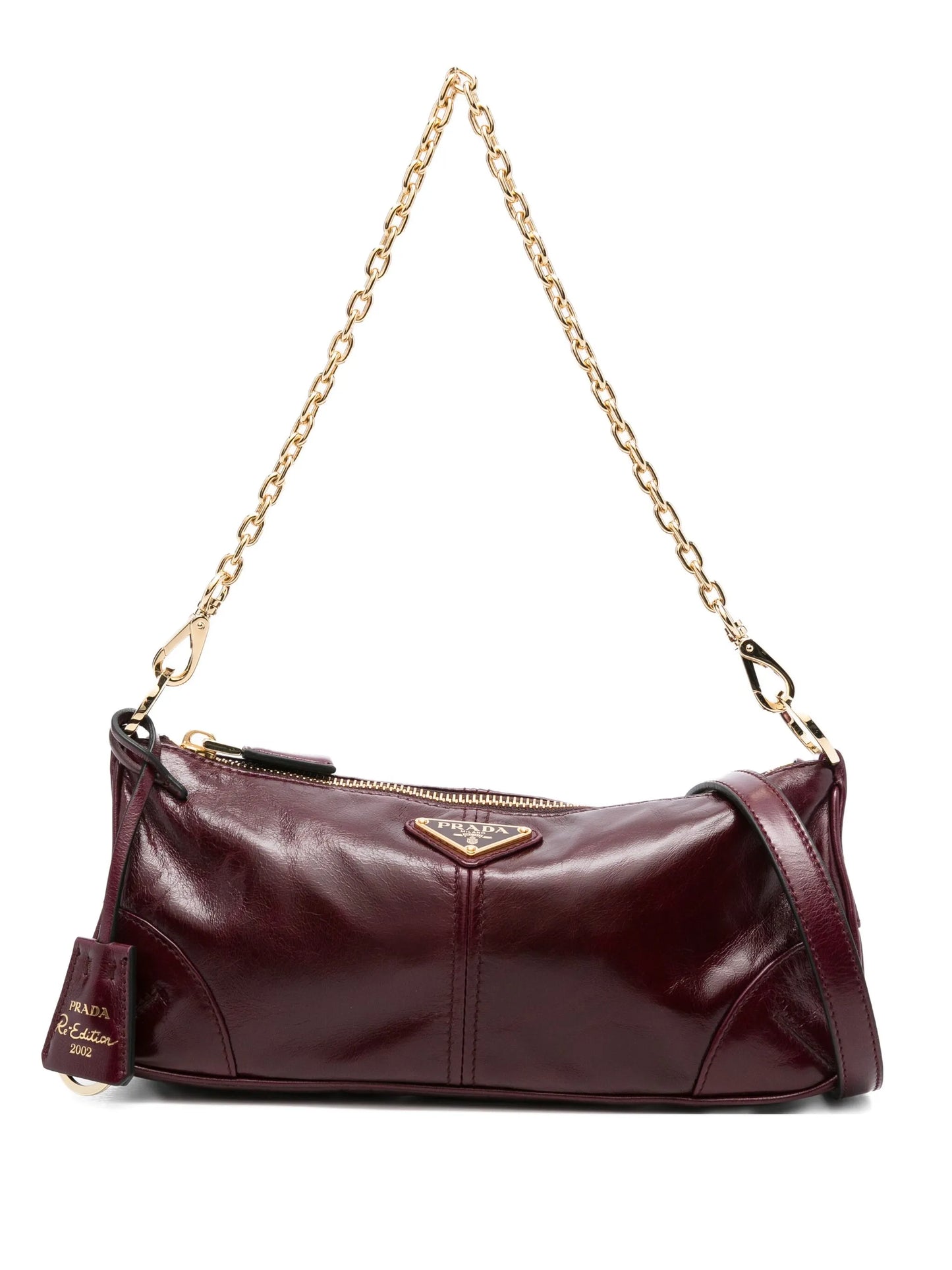 small chain-strap leather shoulder bag